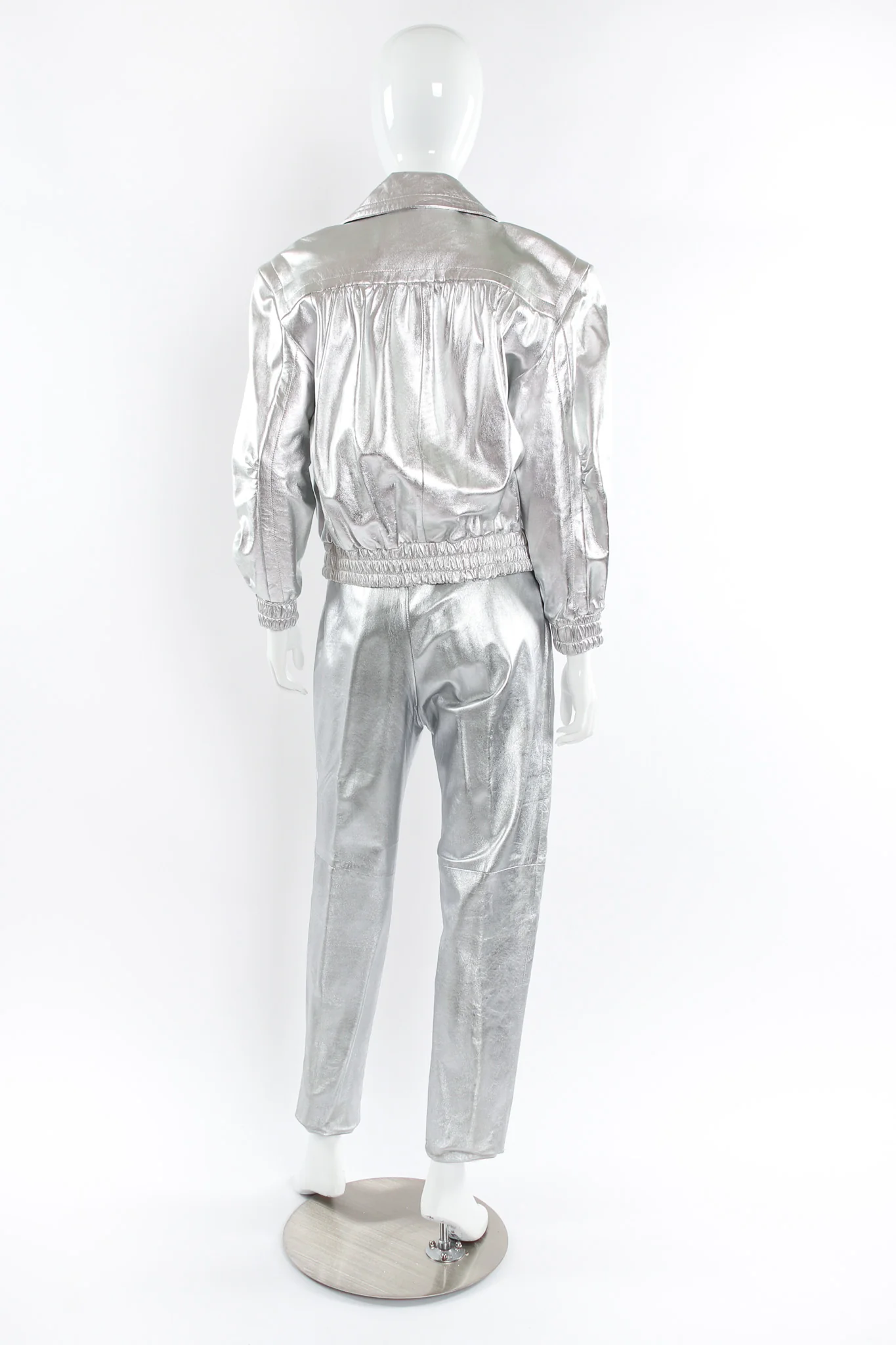 Leather Bomber Jacket & Pant Set - Image 2
