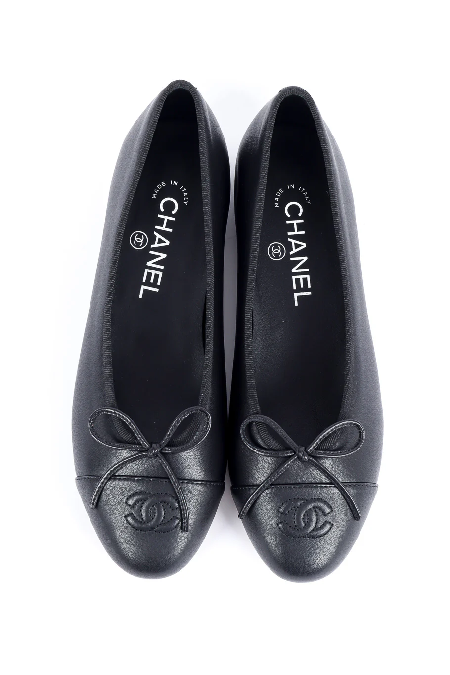 Leather CC Logo Ballet Flats - Image 4