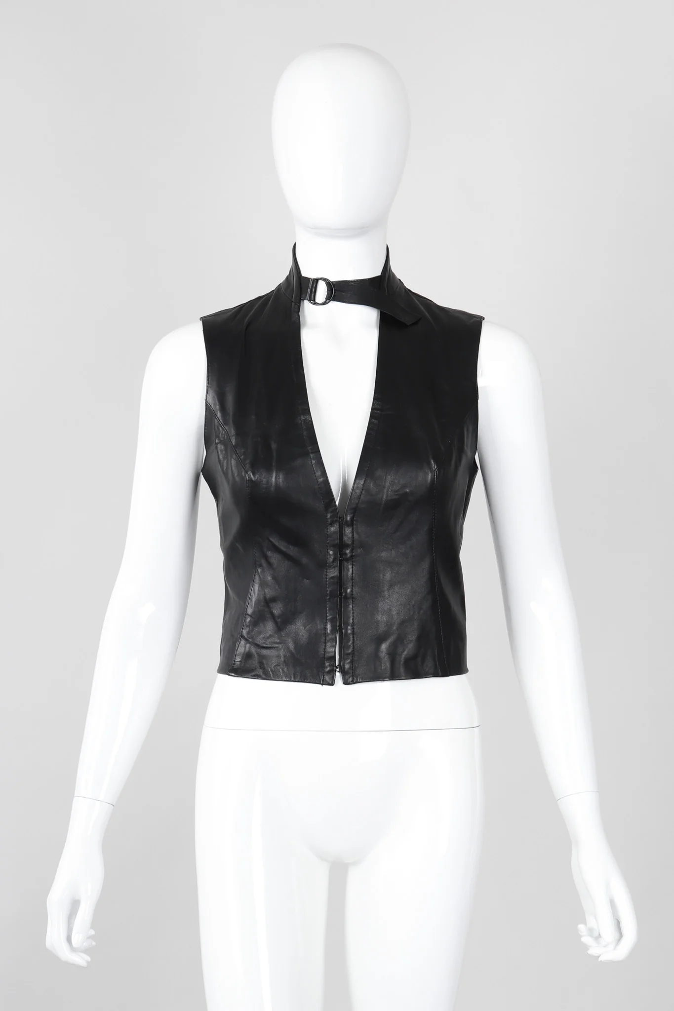 Leather Choker Vest Top - Image 4
