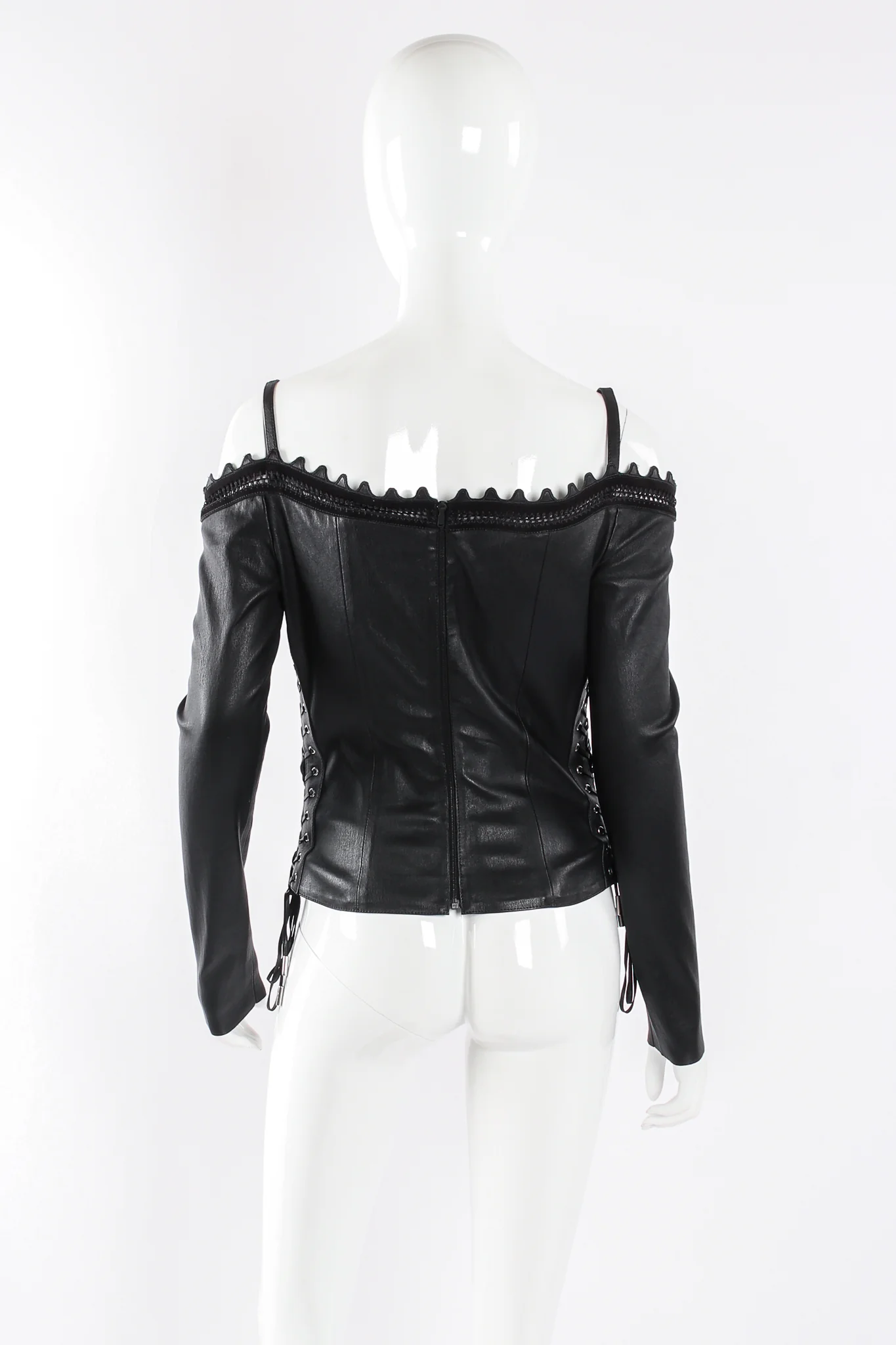 Cold Shoulder Leather Corset Top - Image 5
