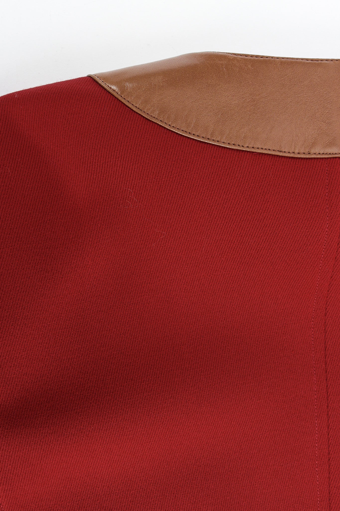 Leather Contrast Wool Blazer - Image 9