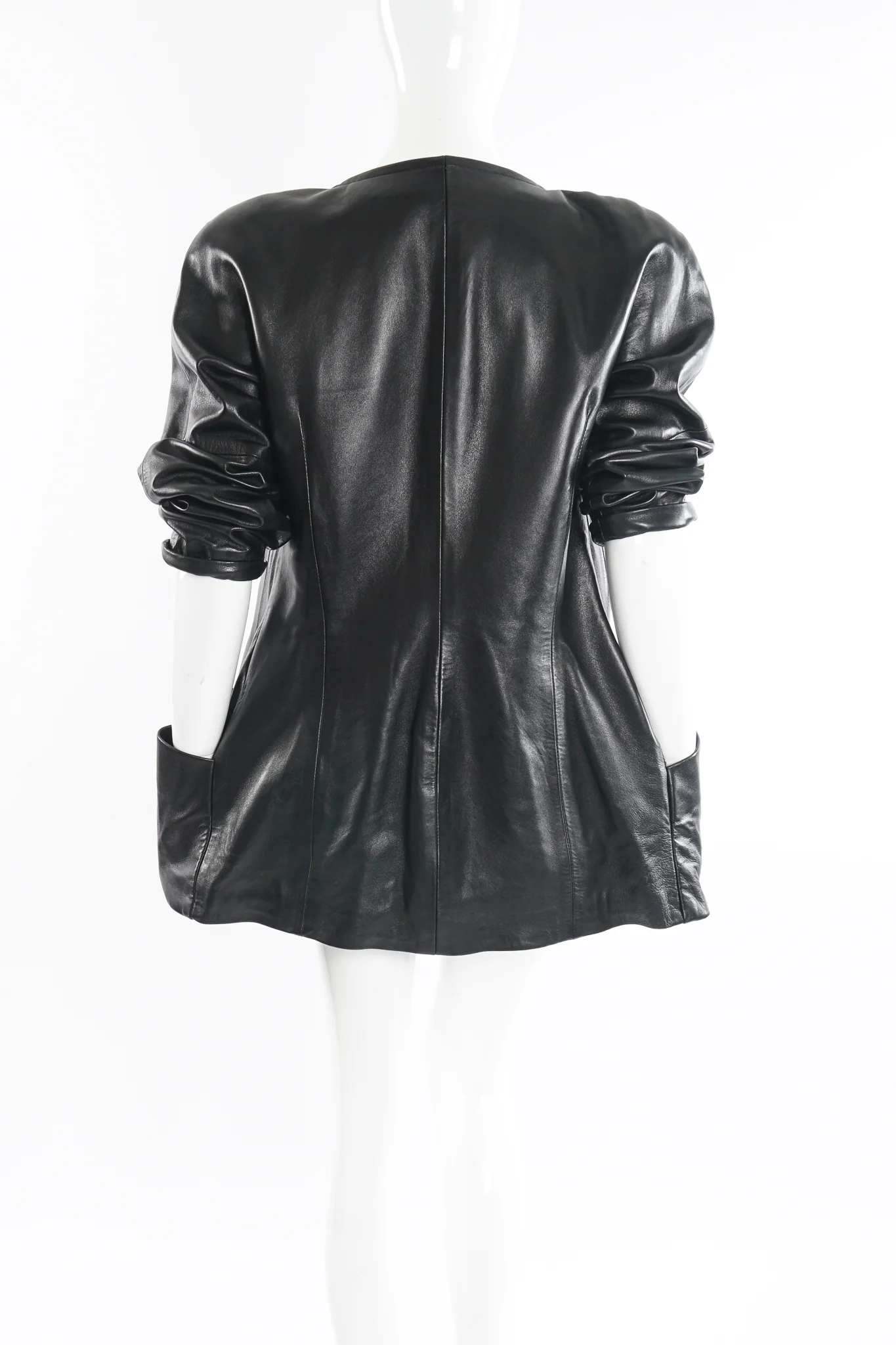 Leather Curved Shoulder Jacket - Image 10