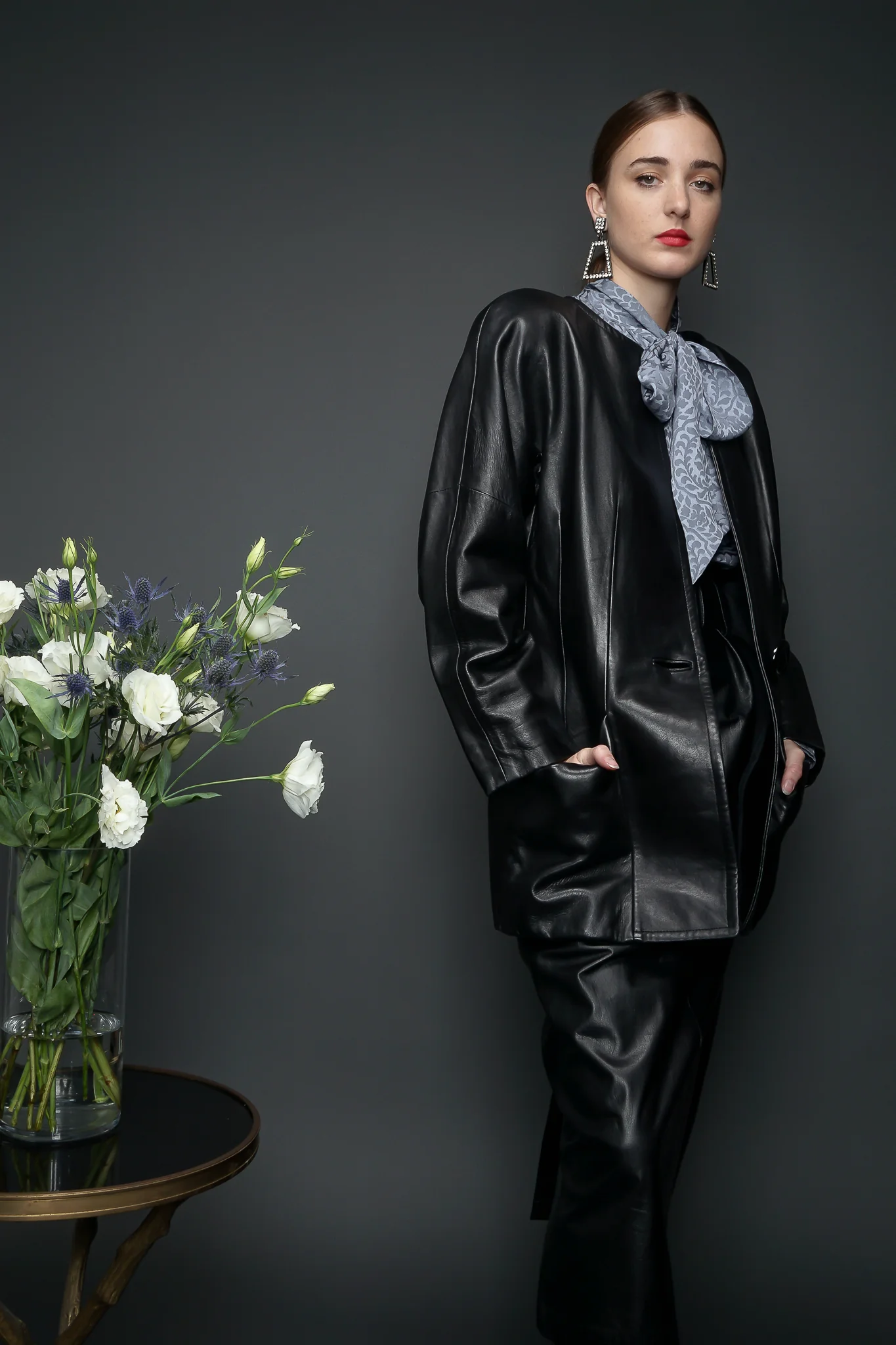 Leather Curved Shoulder Jacket - Image 3