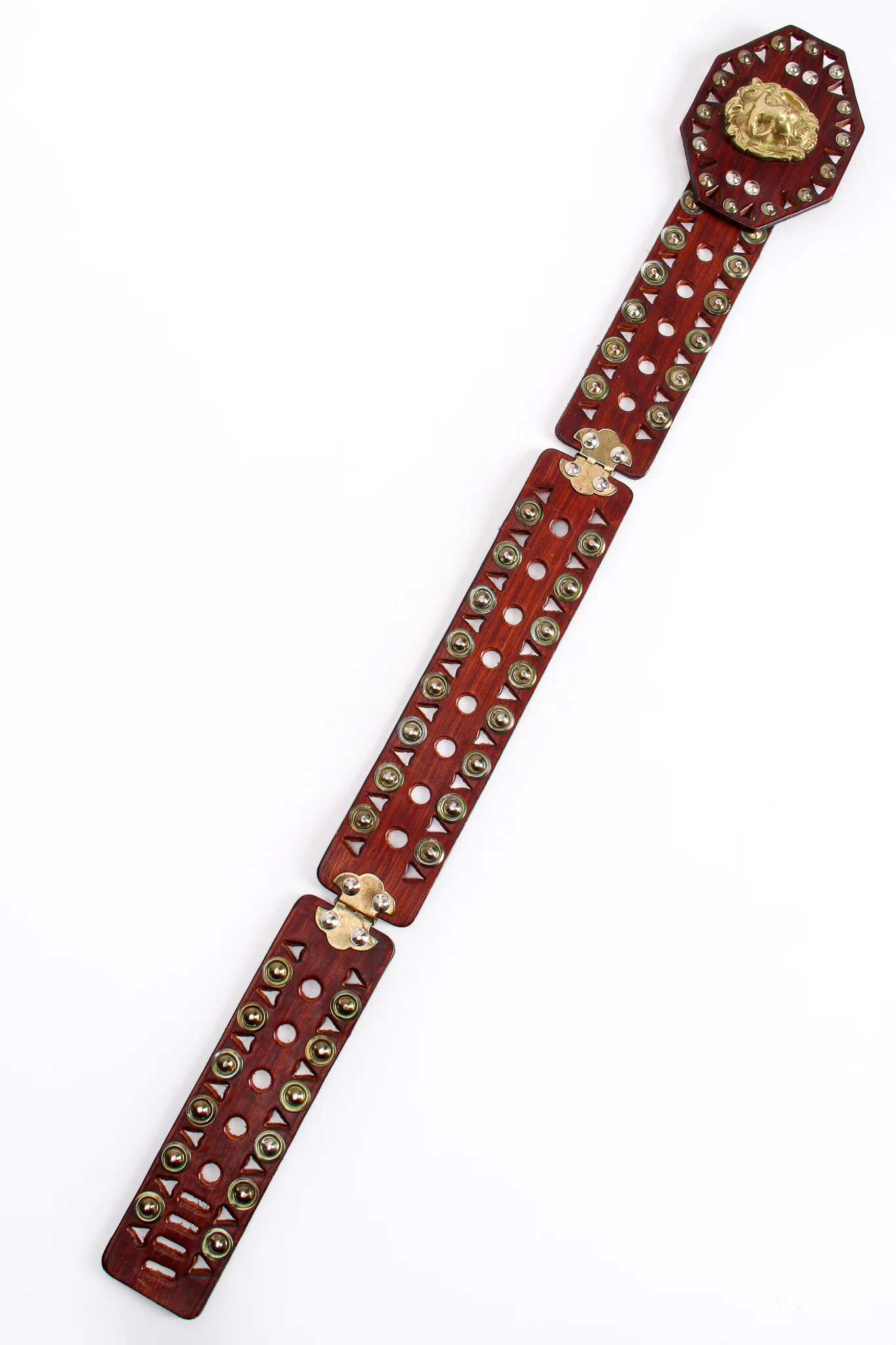 Leather Cutout Hinged Lion Belt - Image 4