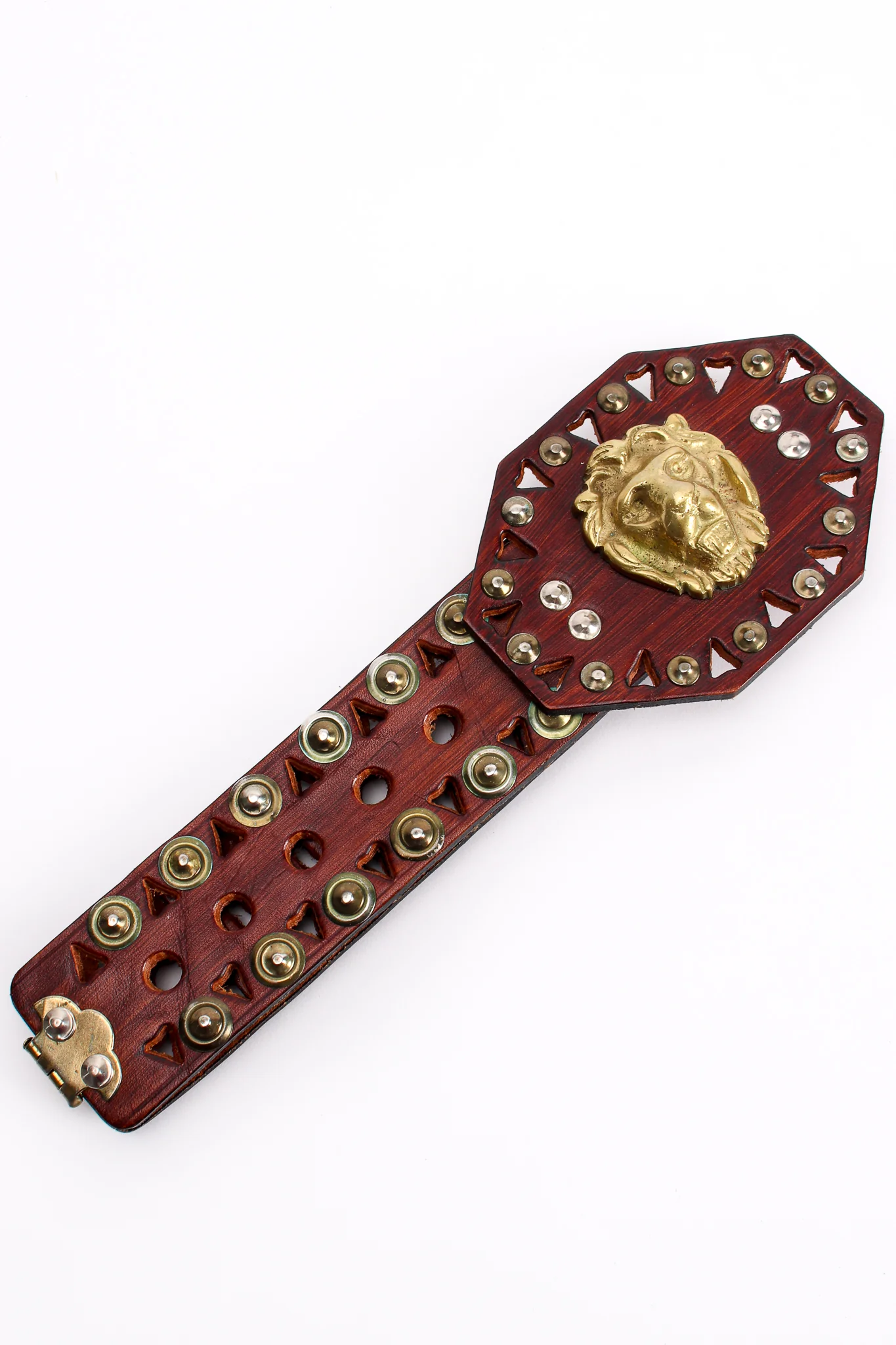 Leather Cutout Hinged Lion Belt - Image 5