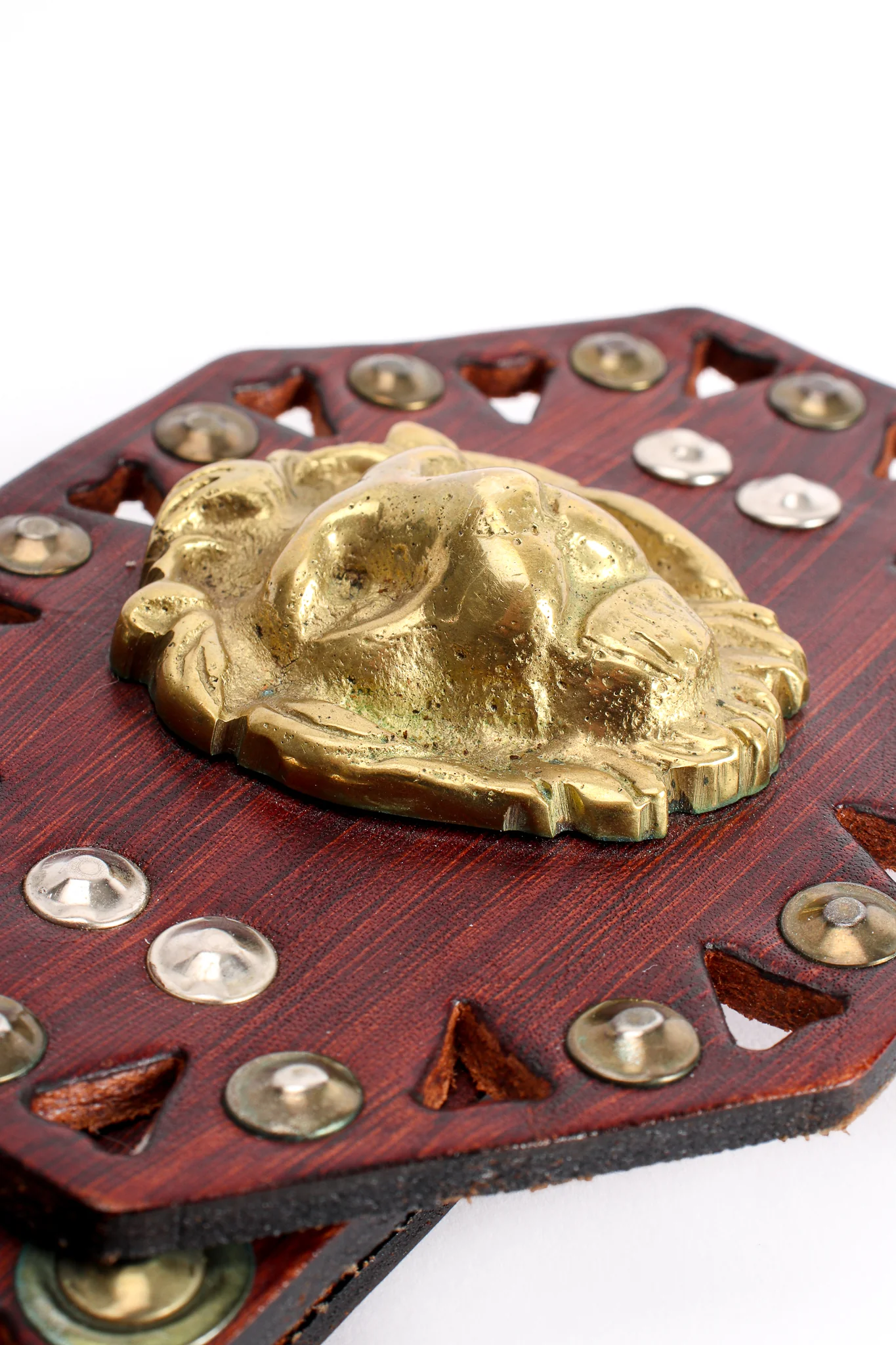 Leather Cutout Hinged Lion Belt - Image 6
