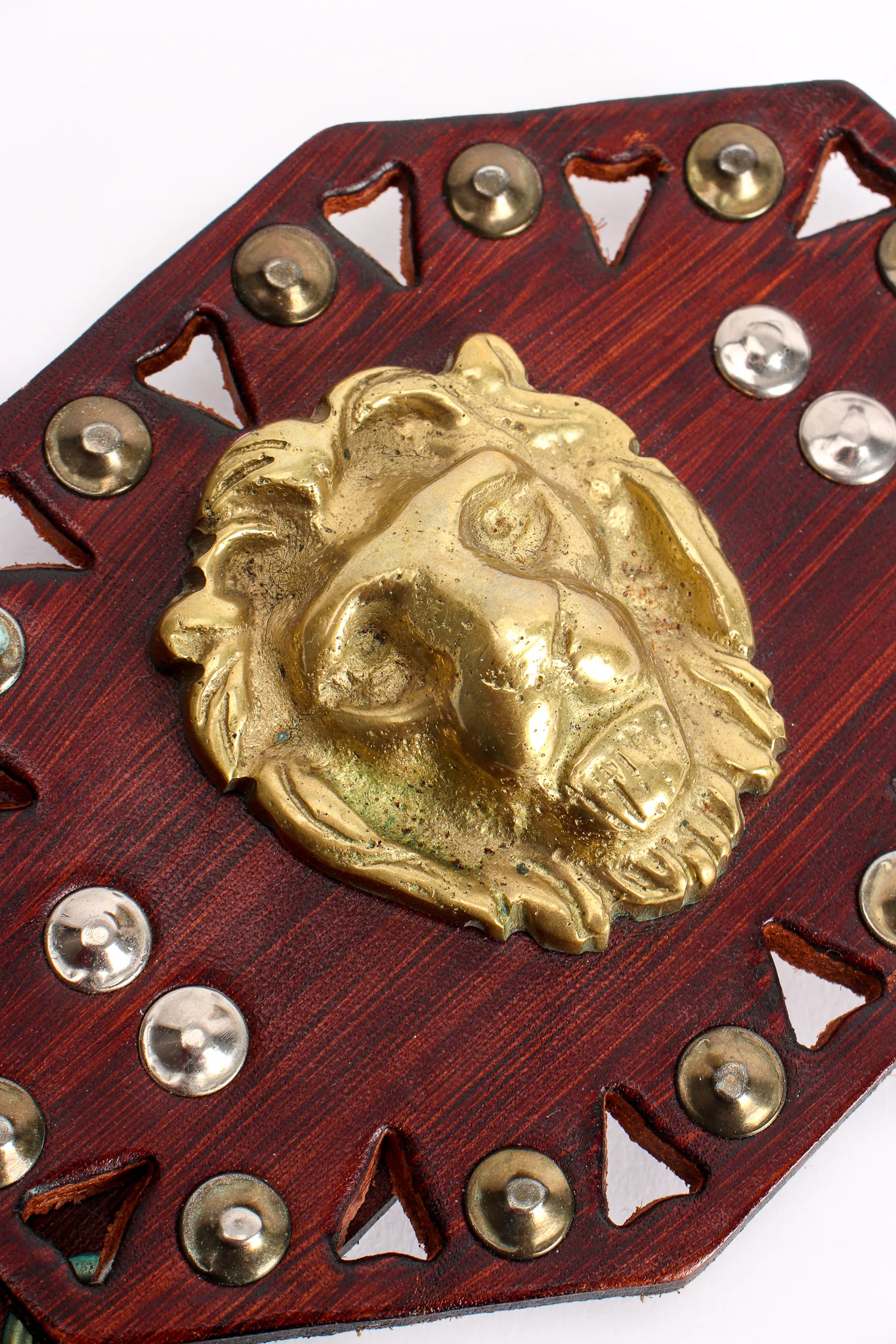 Leather Cutout Hinged Lion Belt - Image 7