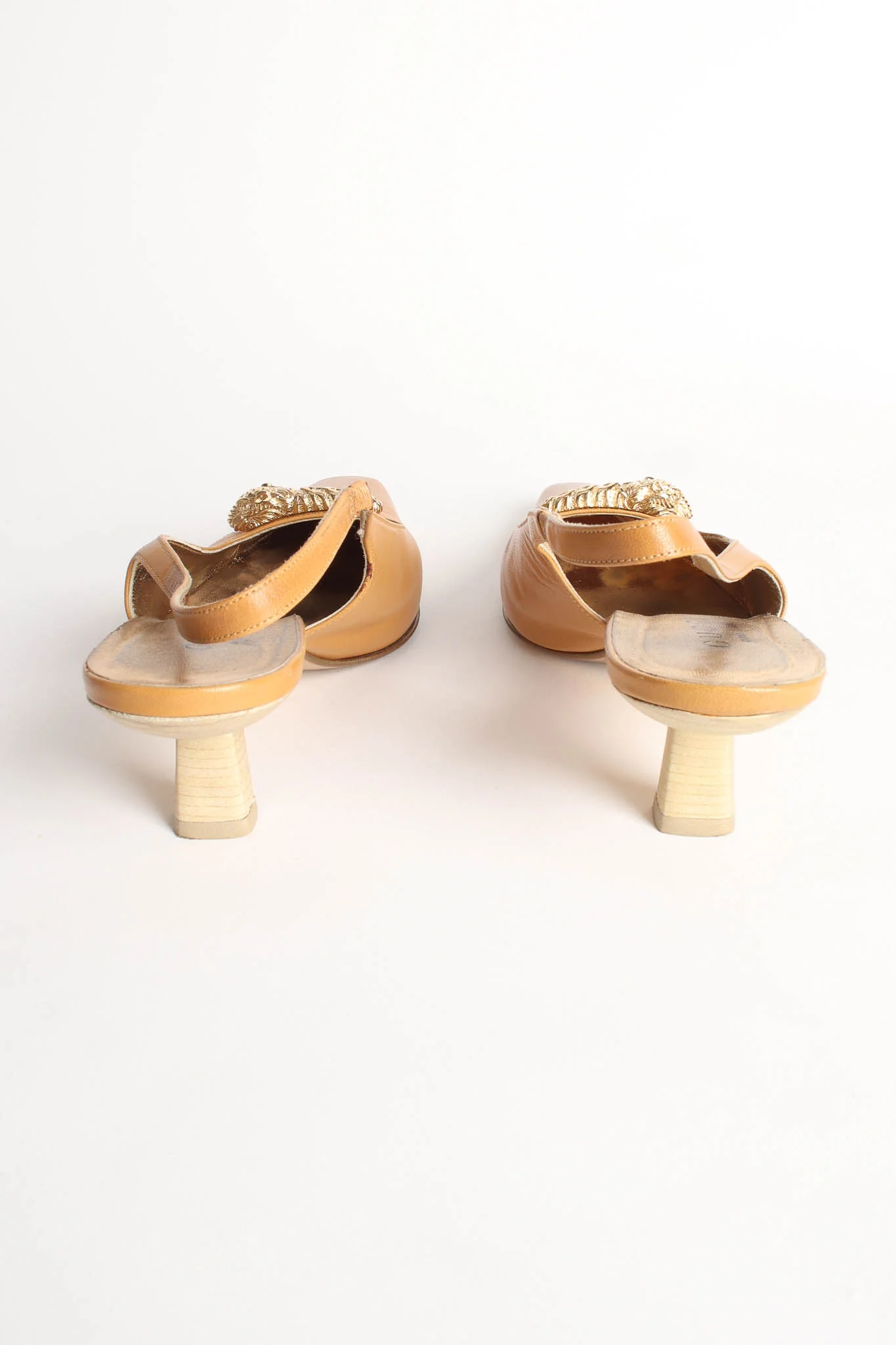 Dionysus Dragon Leather Slingback Heels - Image 4