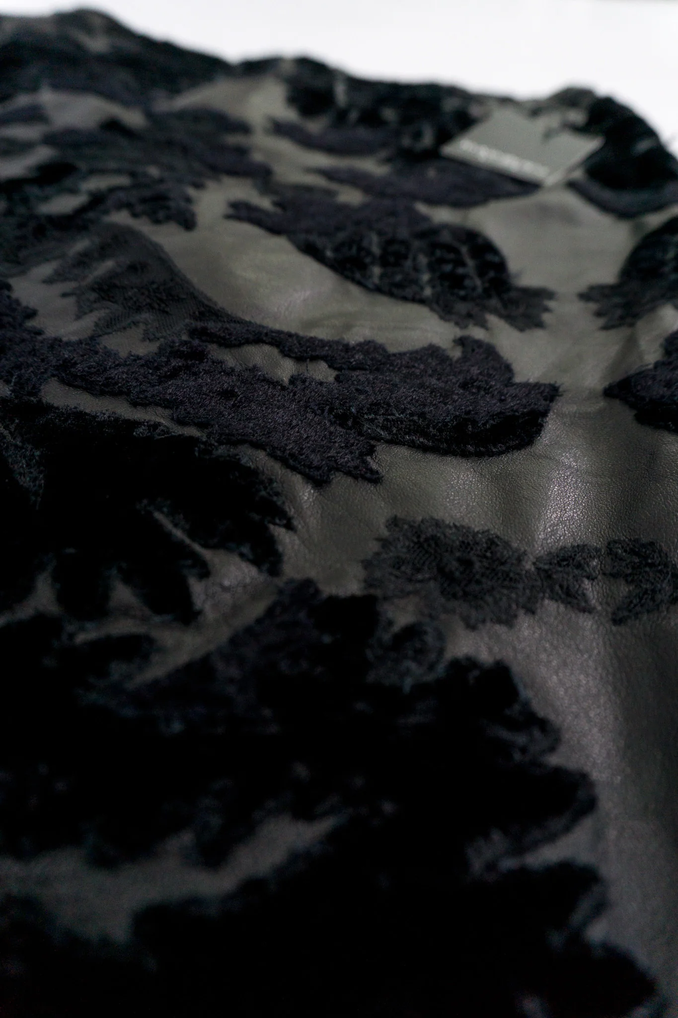 Leather Embroidered Appliqué Skirt - Image 8