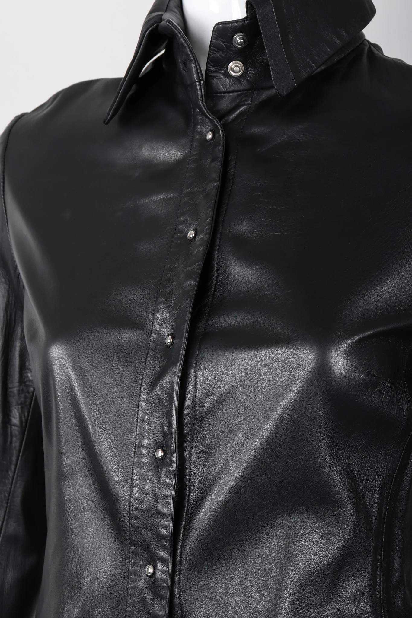 Leather Folded Cuff Shirt - Image 9
