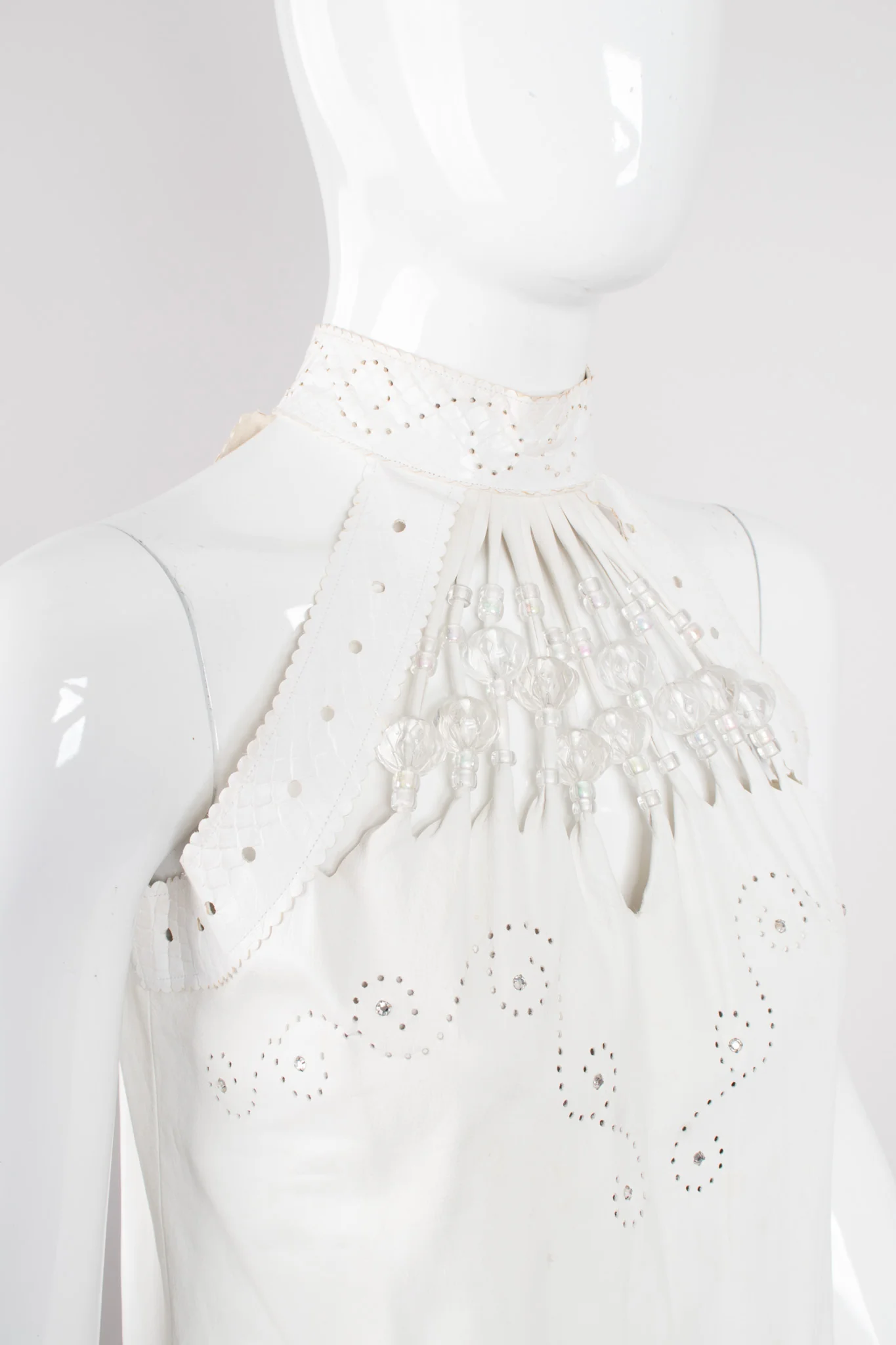 Leather Fringe Halter Dress - Image 8