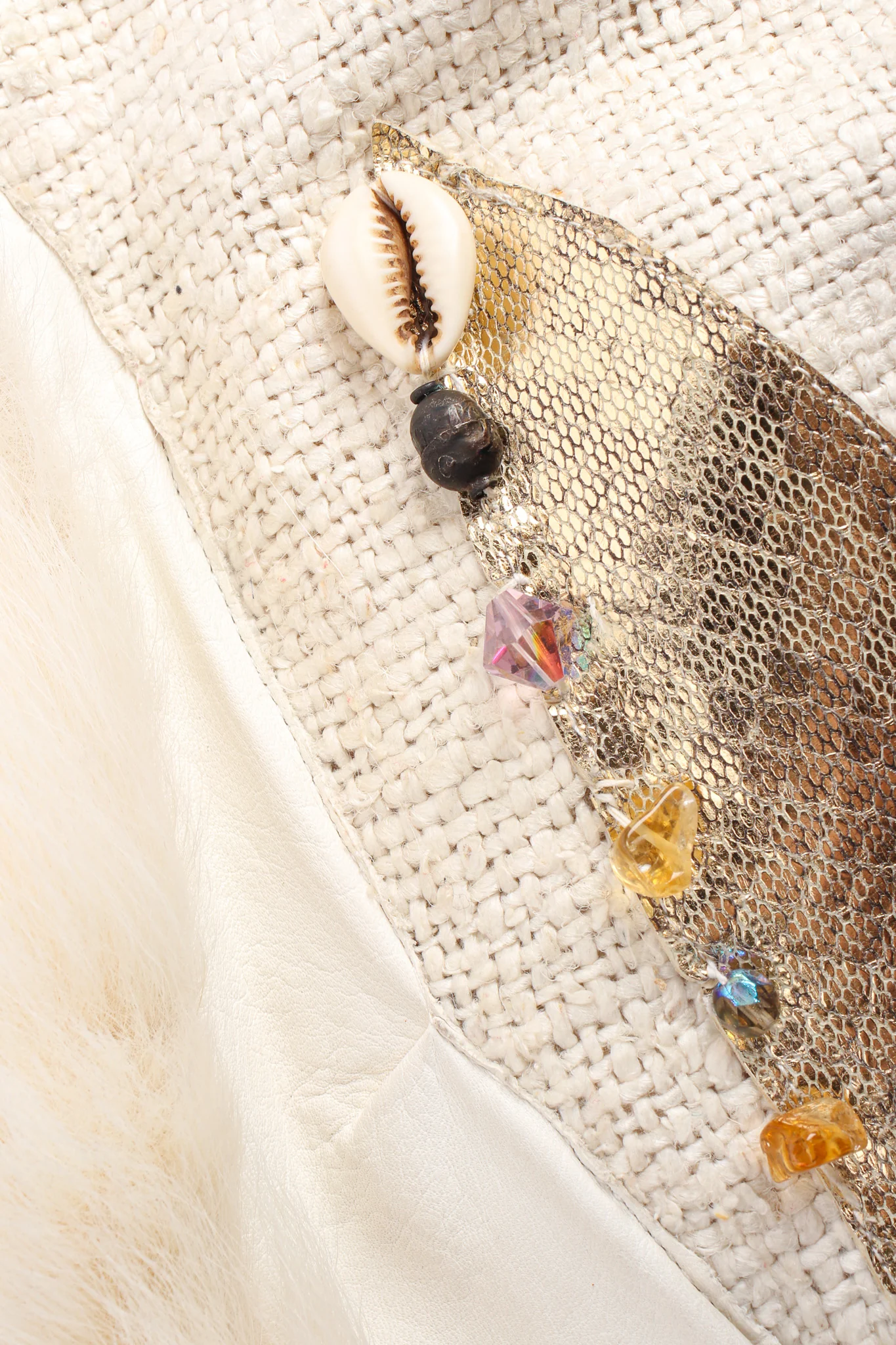 Artisanal Leather Fur Patchwork Jacket - Image 11