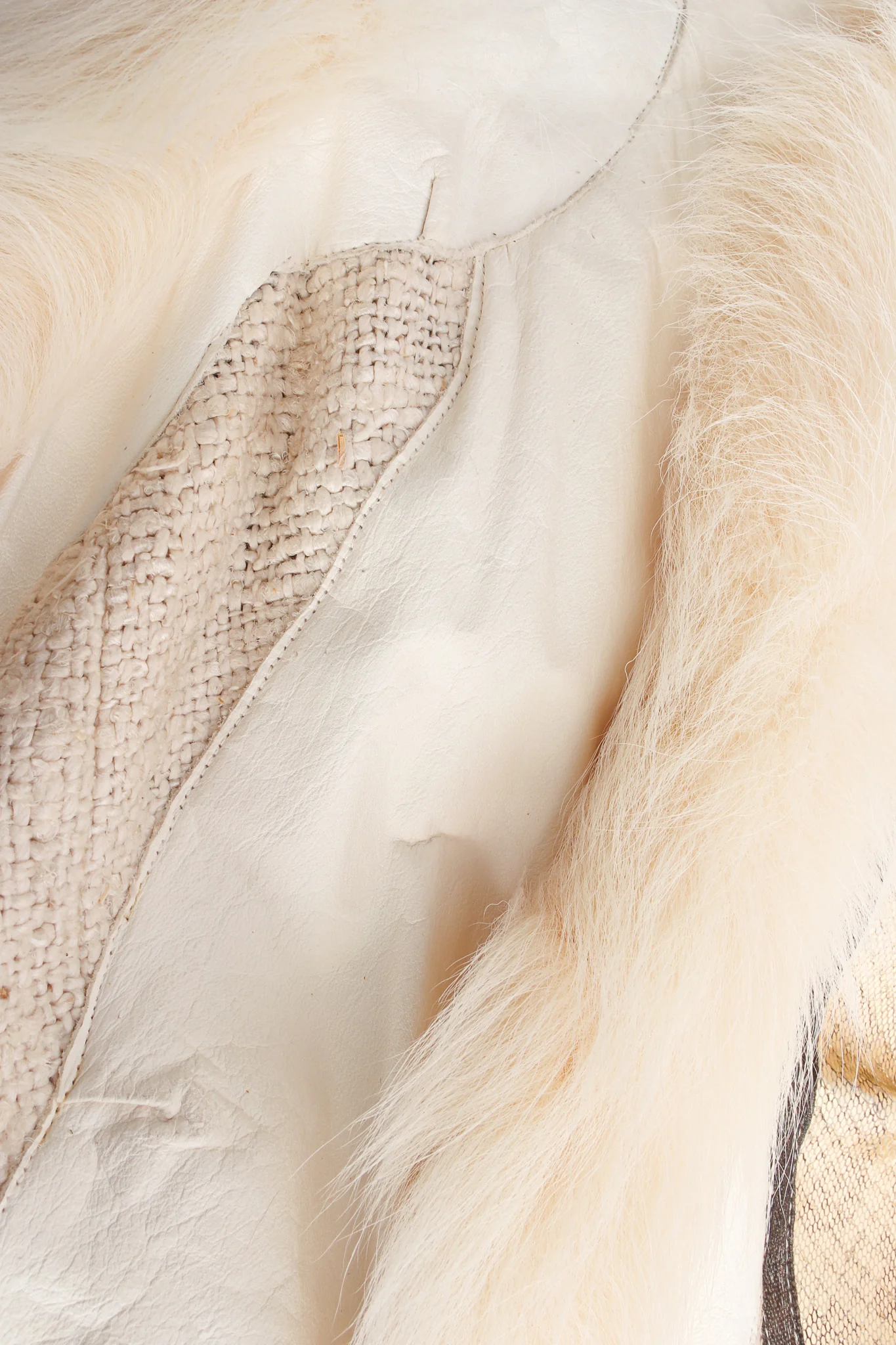 Artisanal Leather Fur Patchwork Jacket - Image 7