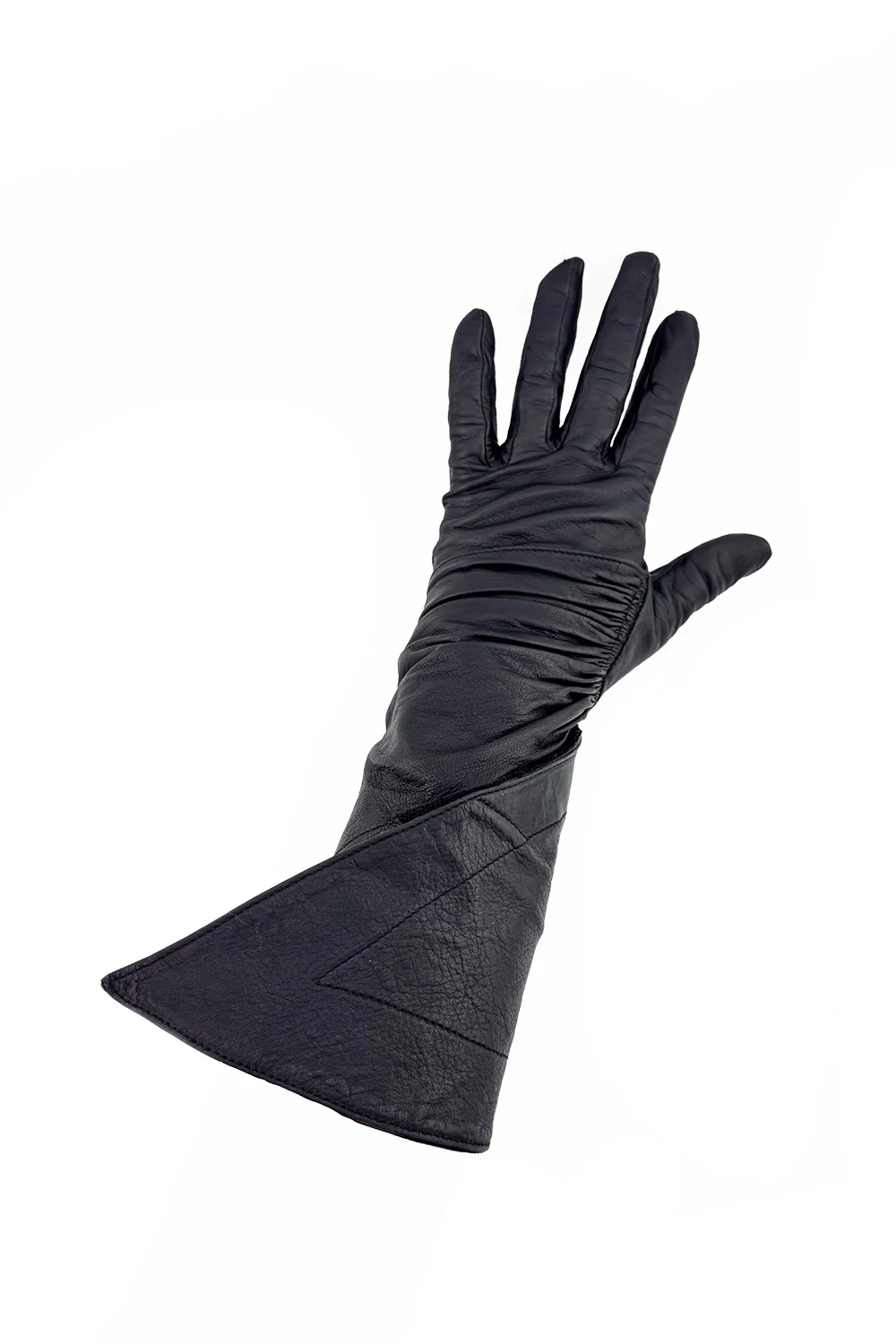 Leather Gauntlet Wrap Gloves - Image 2