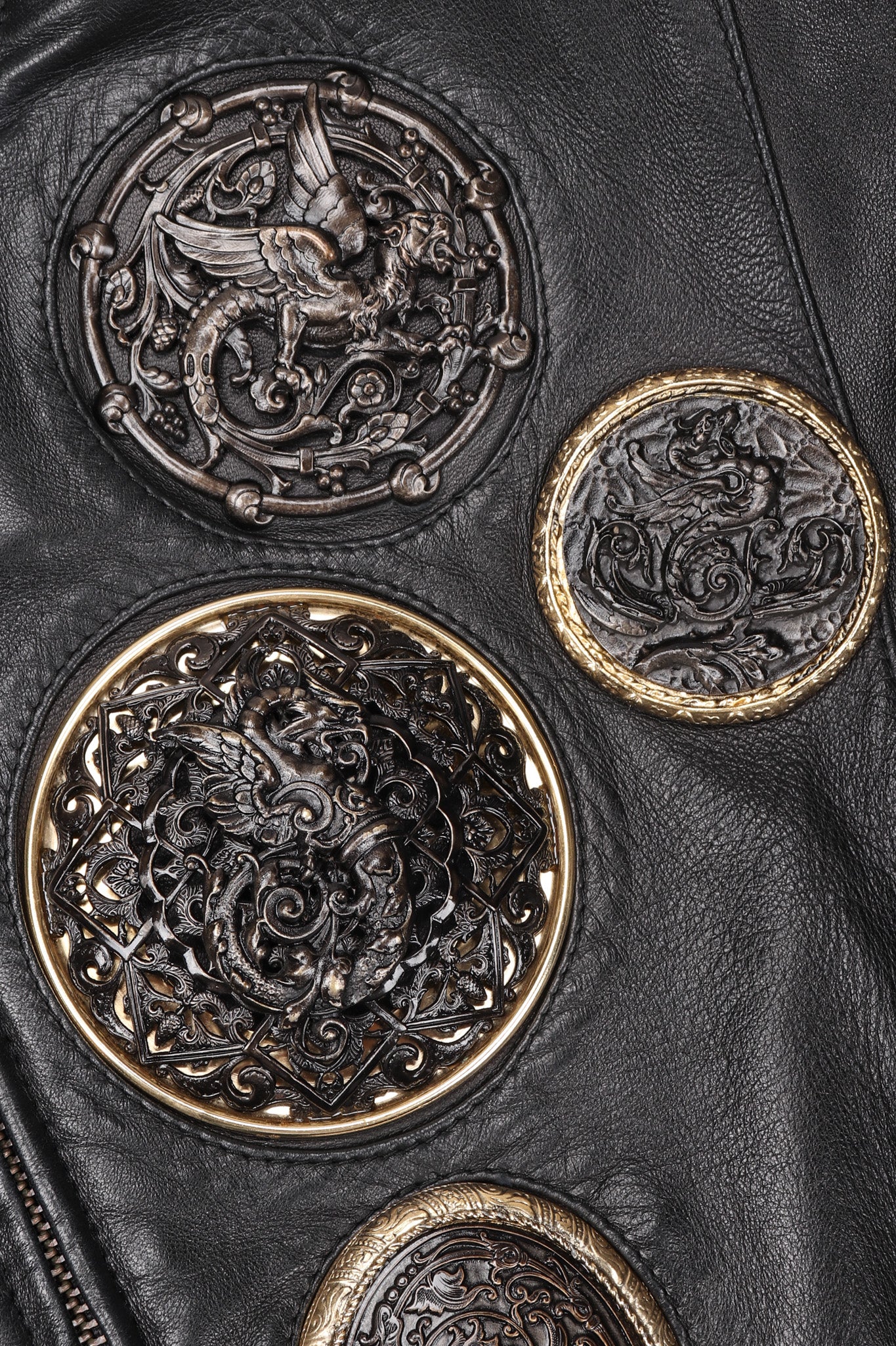 Leather Griffin Medallion Dress - Image 10