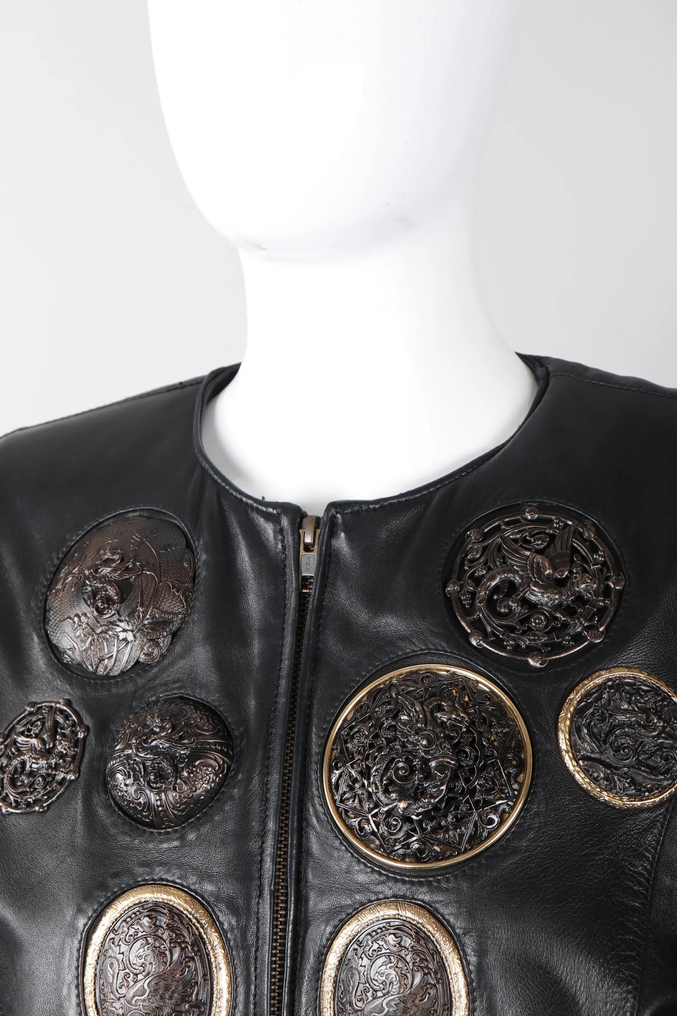 Leather Griffin Medallion Dress - Image 7