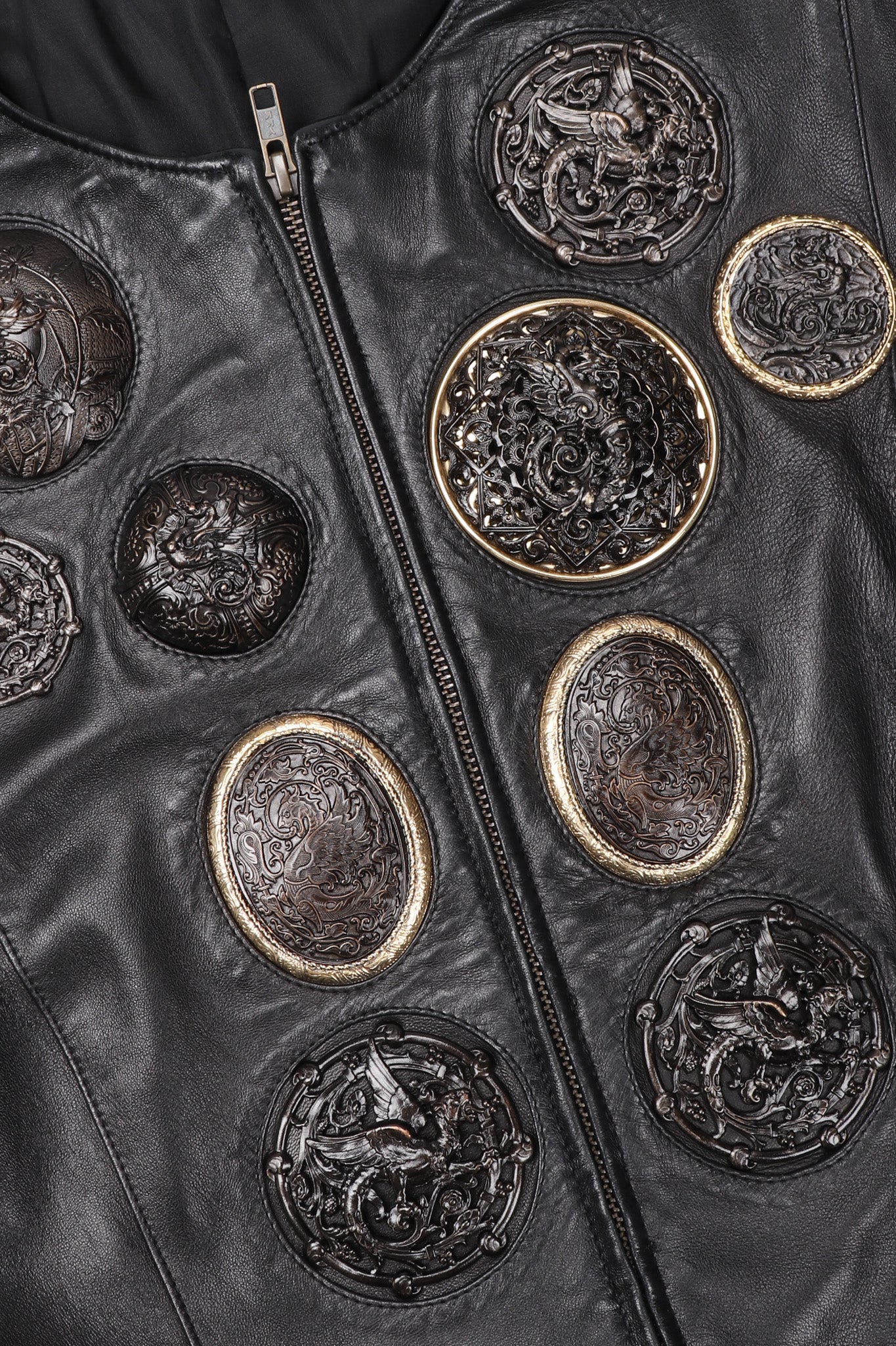 Leather Griffin Medallion Dress - Image 9
