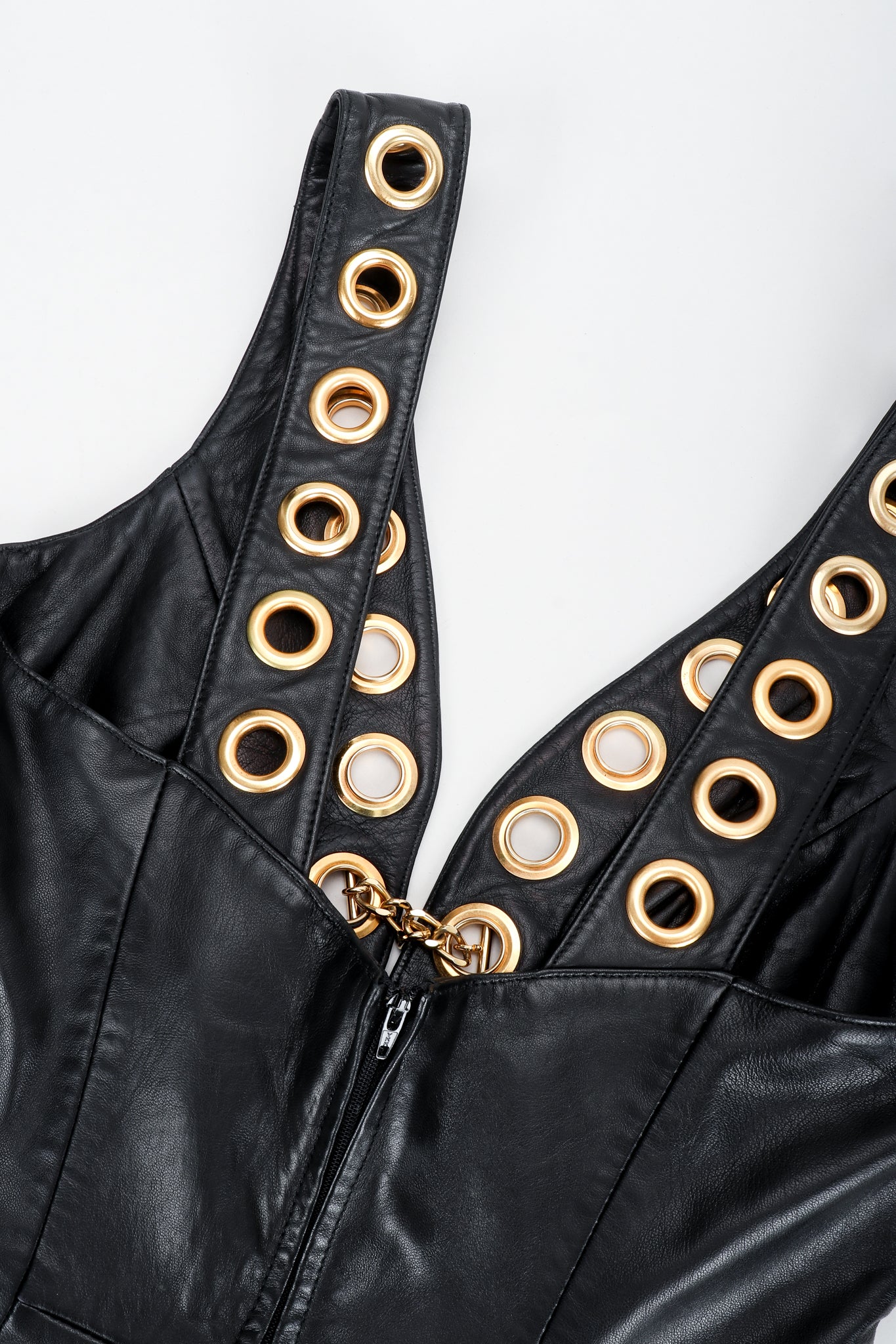 Leather Grommet Bodycon Dress - Image 5