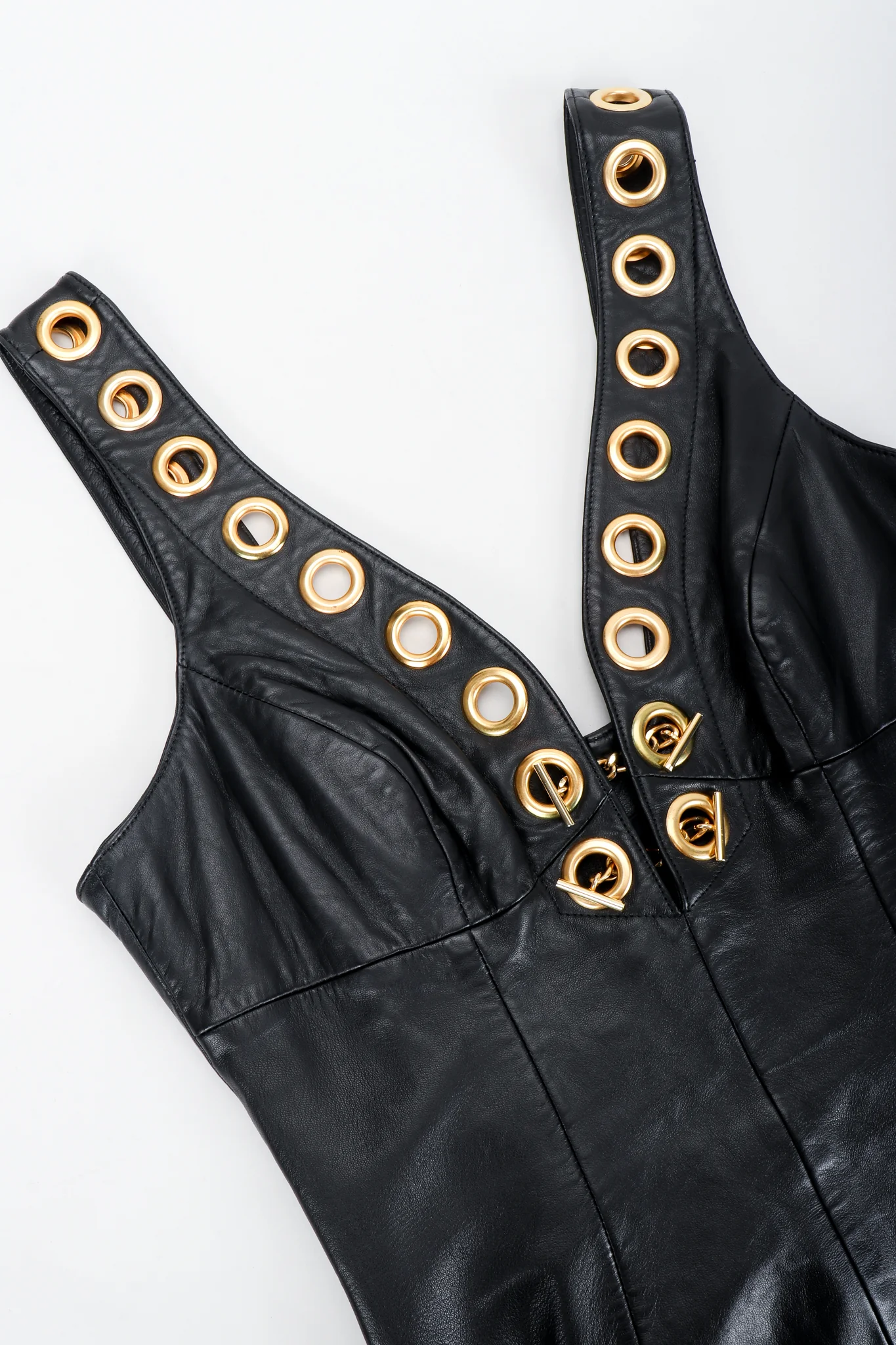 Leather Grommet Bodycon Dress - Image 6
