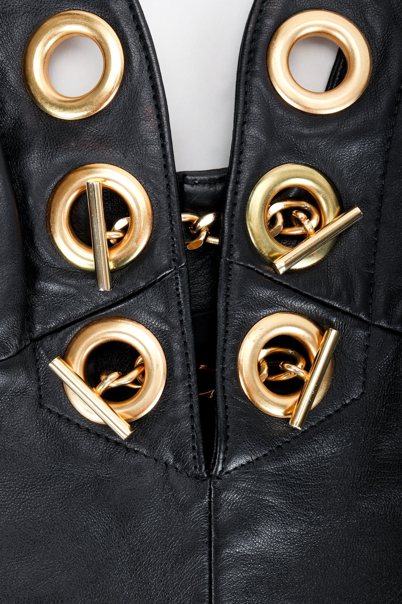 Leather Grommet Bodycon Dress - Image 7