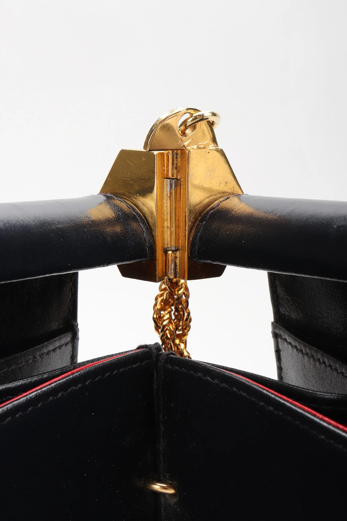 Leather Hinged Box Bag - Image 6