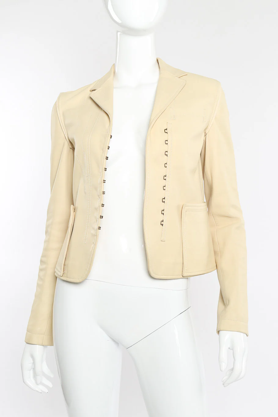 Leather Hook & Eye Jacket - Image 2