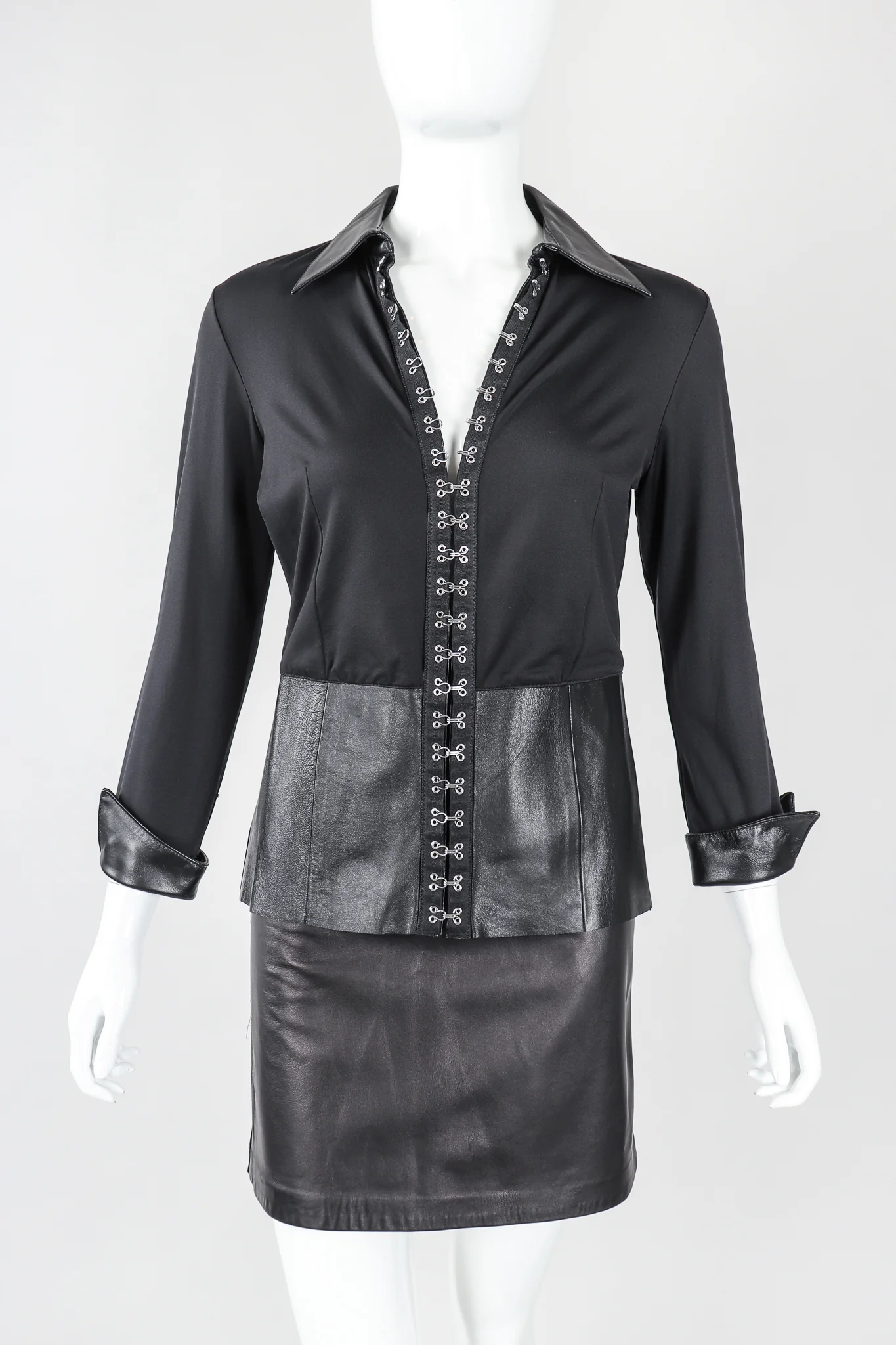 Leather Hooked Top & Skirt Set - Image 5