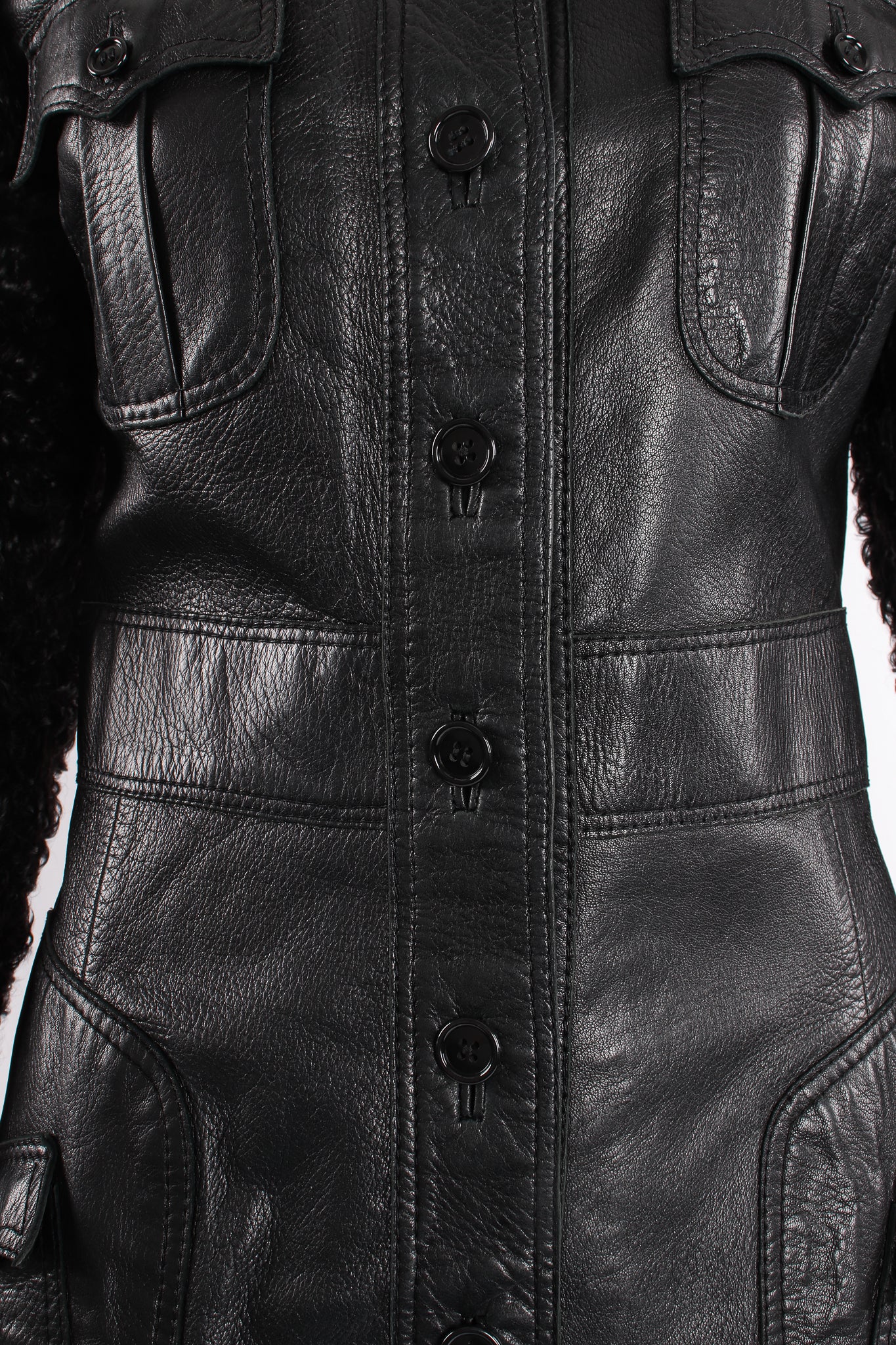 Leather & Lamb Safari Jacket - Image 5