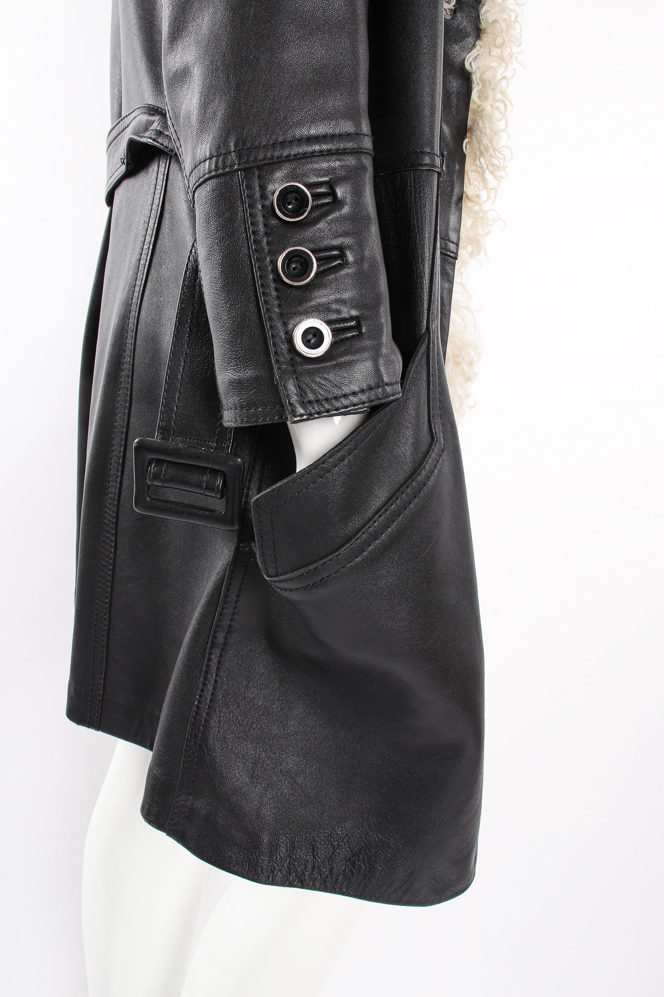 Leather & Lamb Trench Coat - Image 11