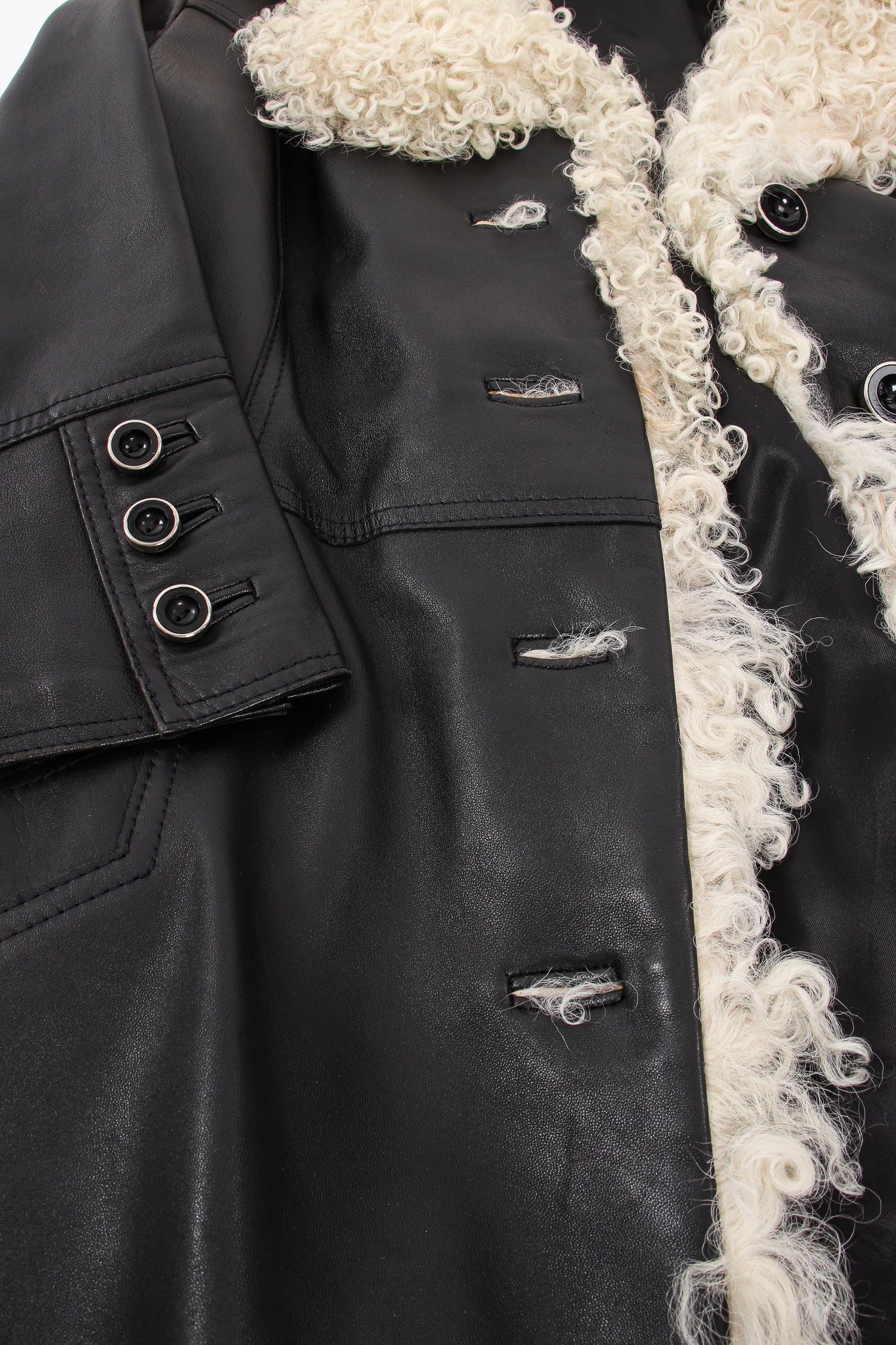 Leather & Lamb Trench Coat - Image 12