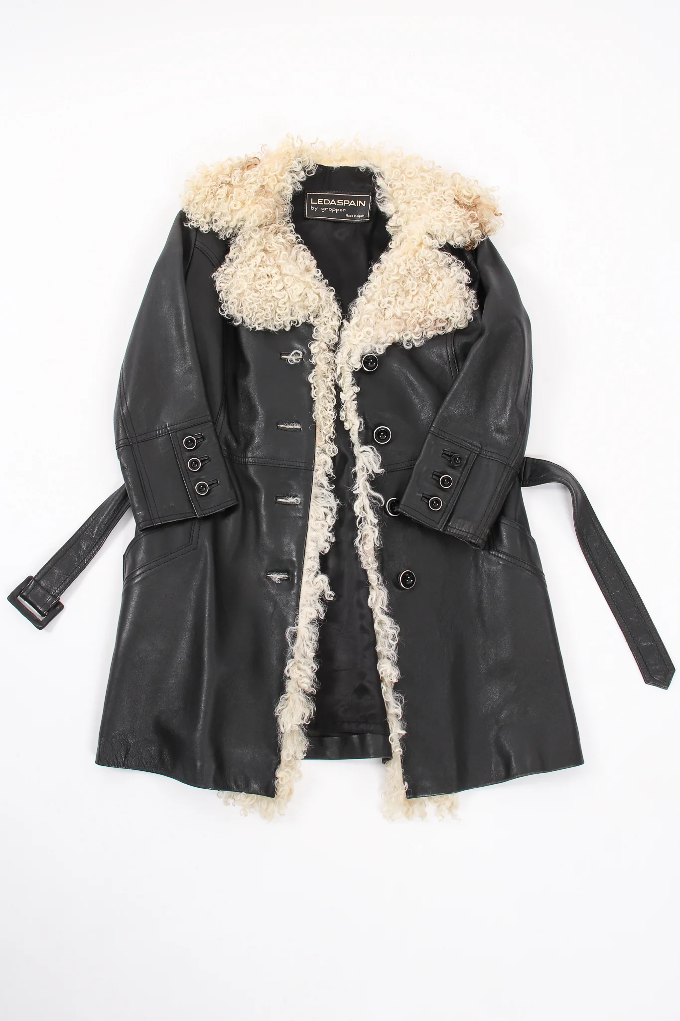 Leather & Lamb Trench Coat - Image 13
