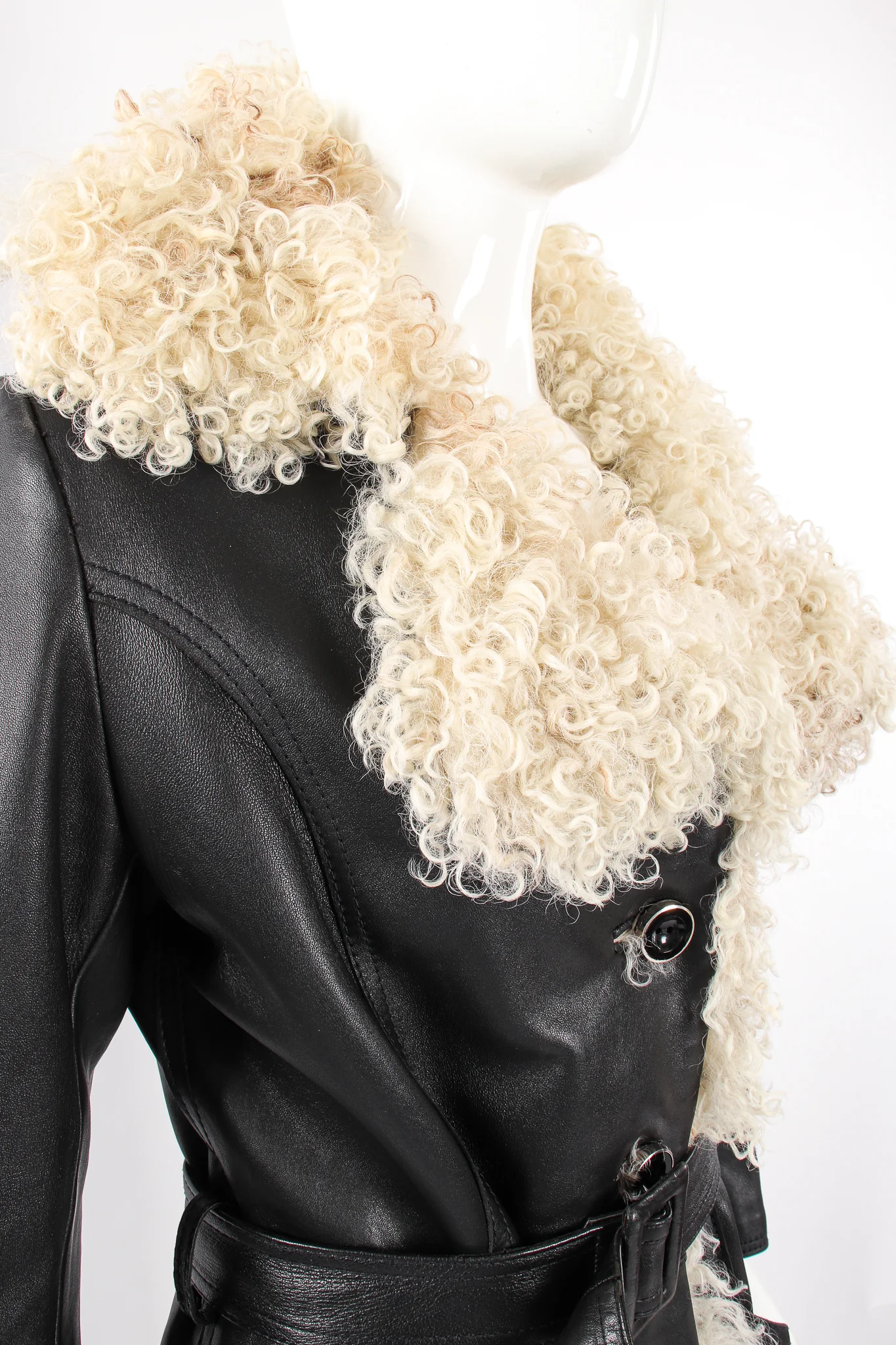 Leather & Lamb Trench Coat - Image 2