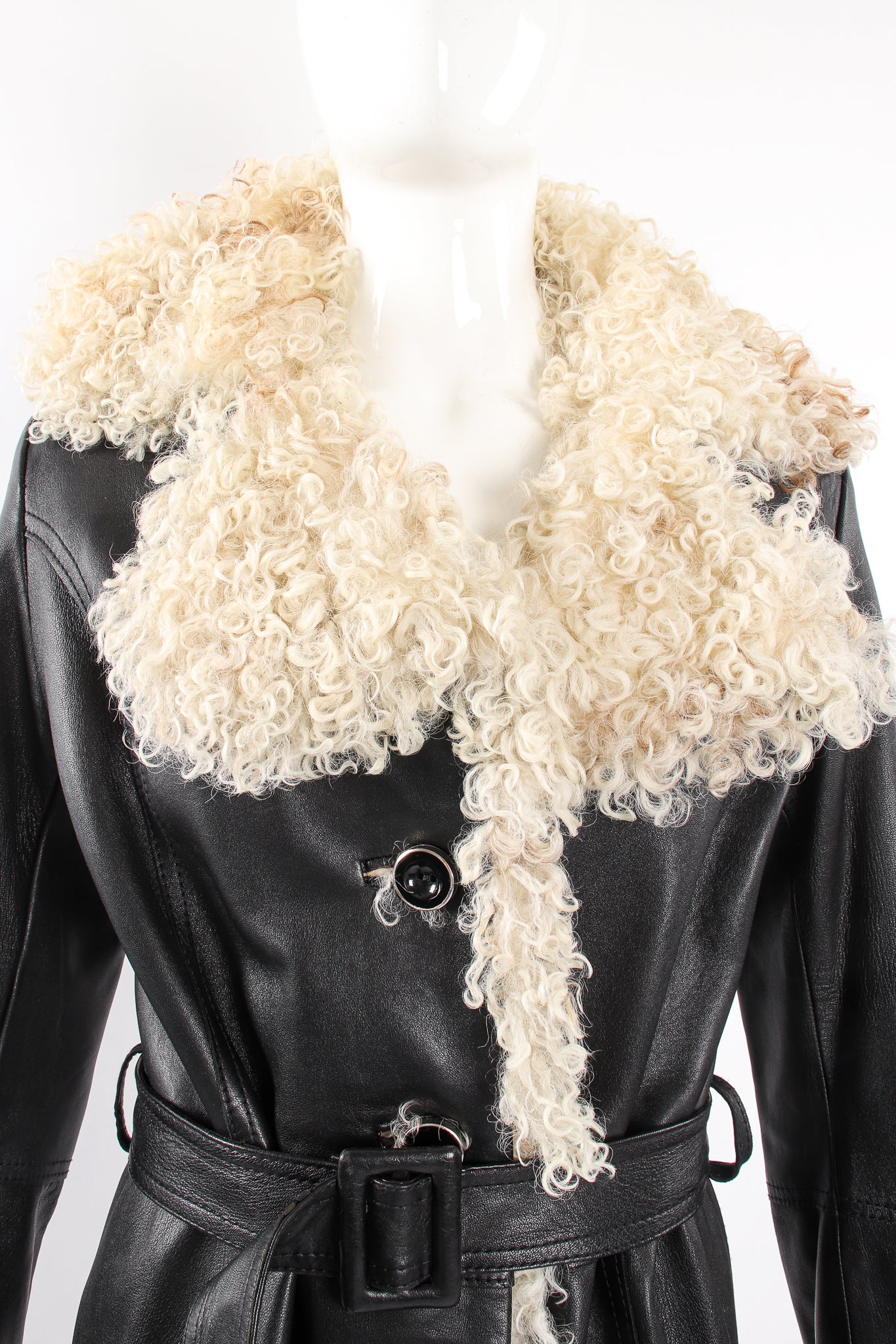 Leather & Lamb Trench Coat - Image 3