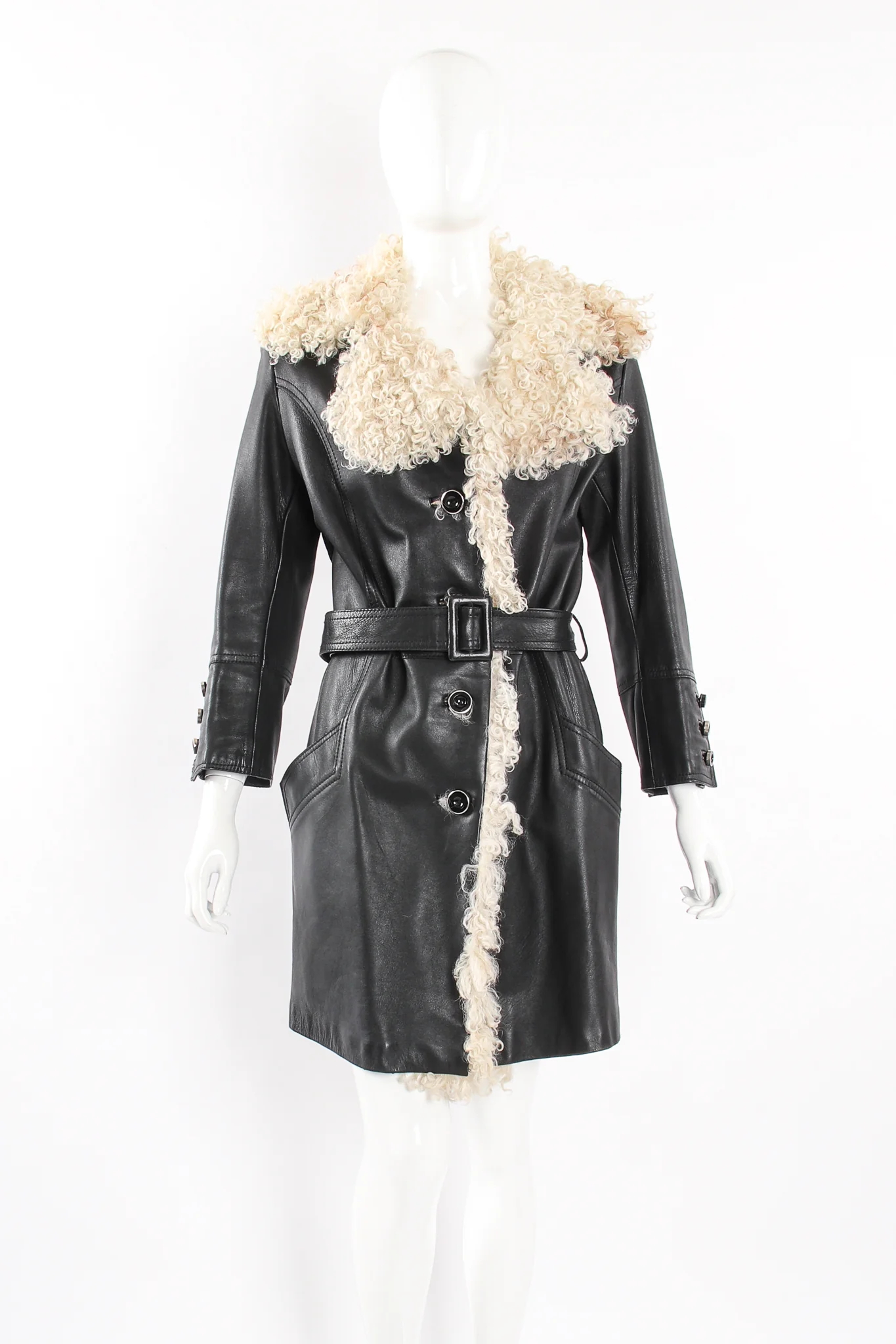 Leather & Lamb Trench Coat - Image 5