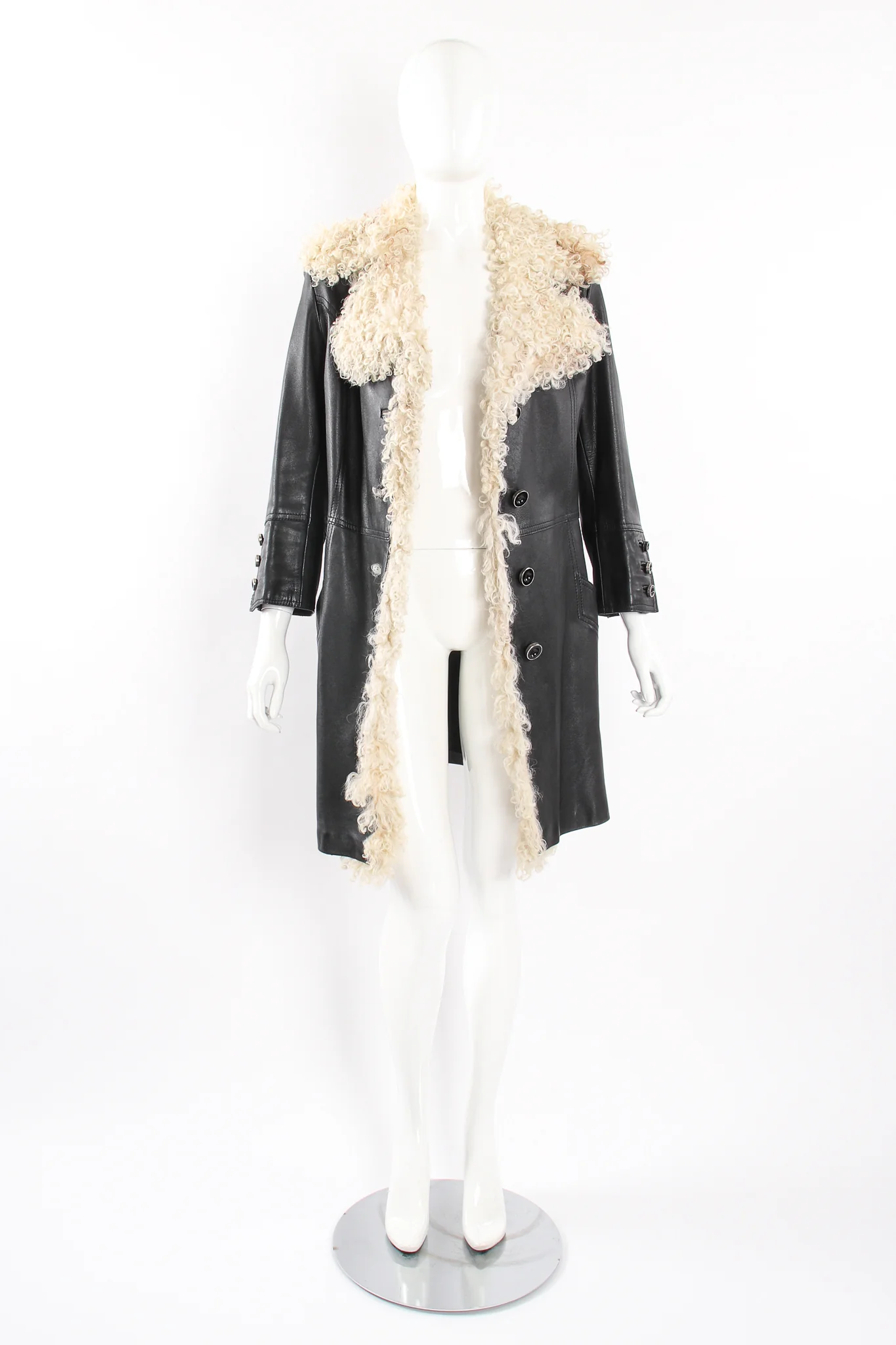 Leather & Lamb Trench Coat - Image 6