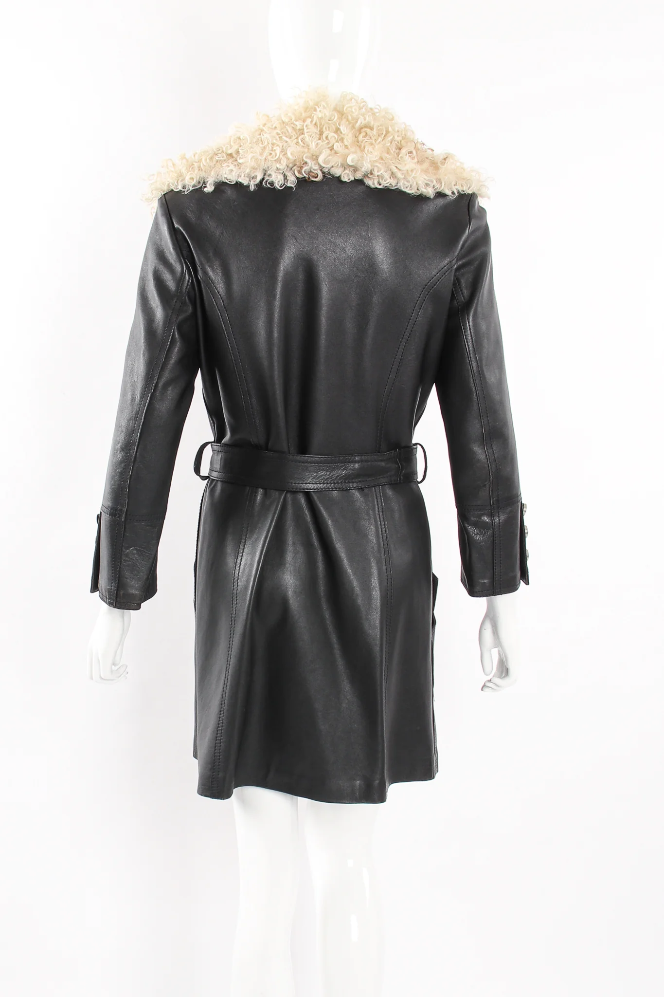 Leather & Lamb Trench Coat - Image 7