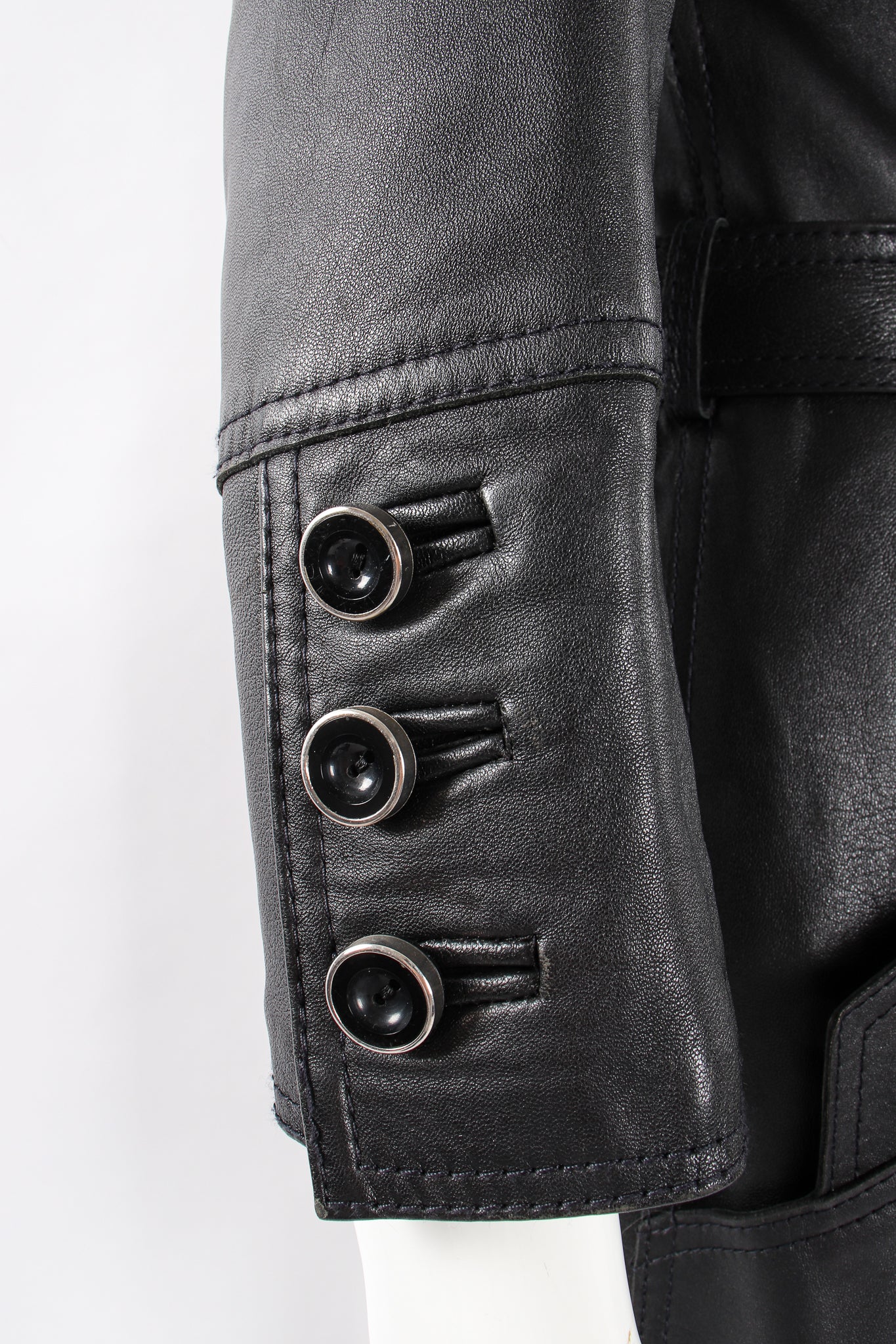 Leather & Lamb Trench Coat - Image 9