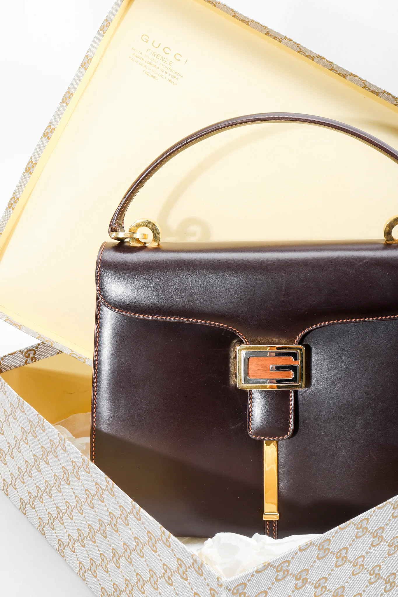 Leather Logo Clasp Satchel