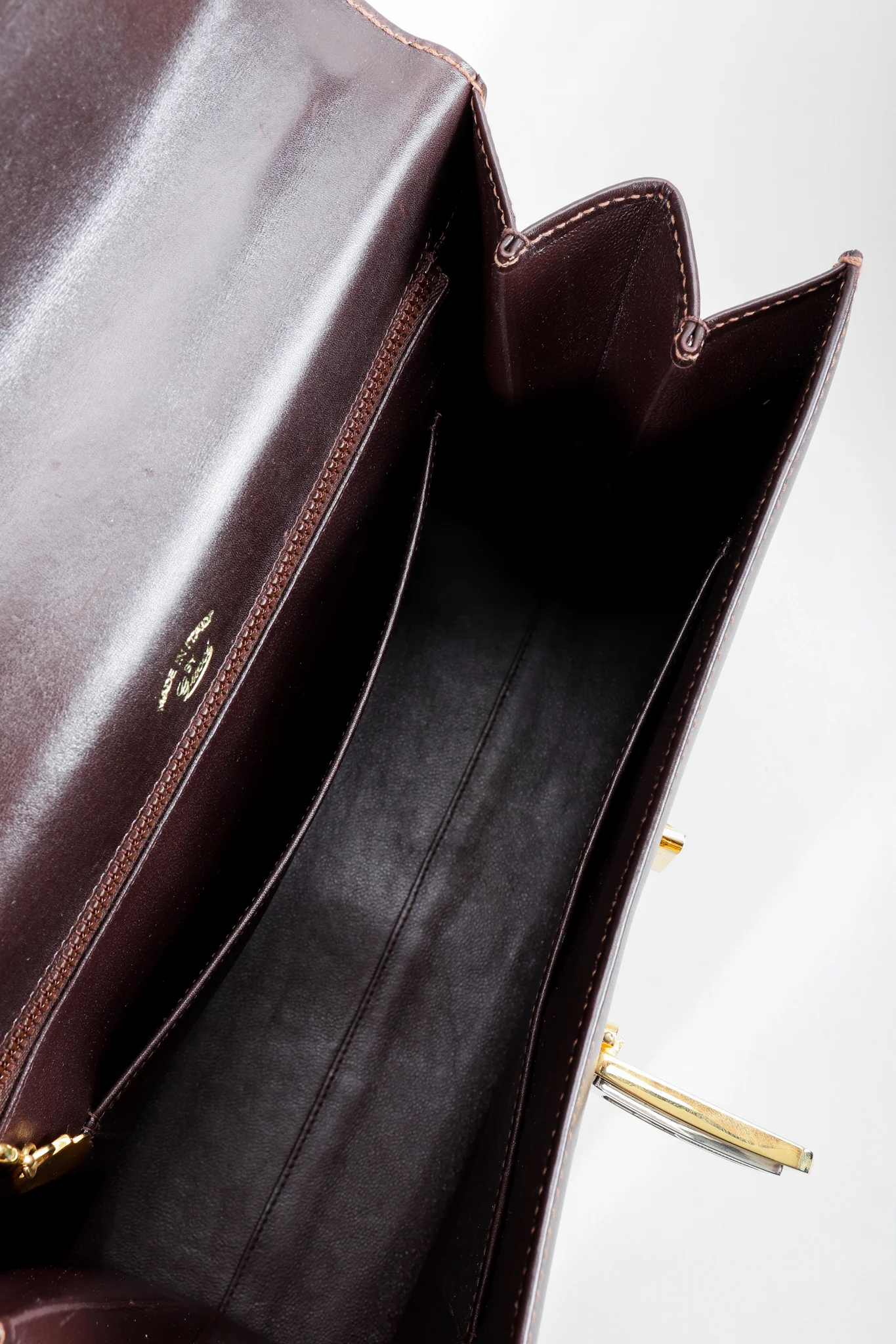 Leather Logo Clasp Satchel - Image 13