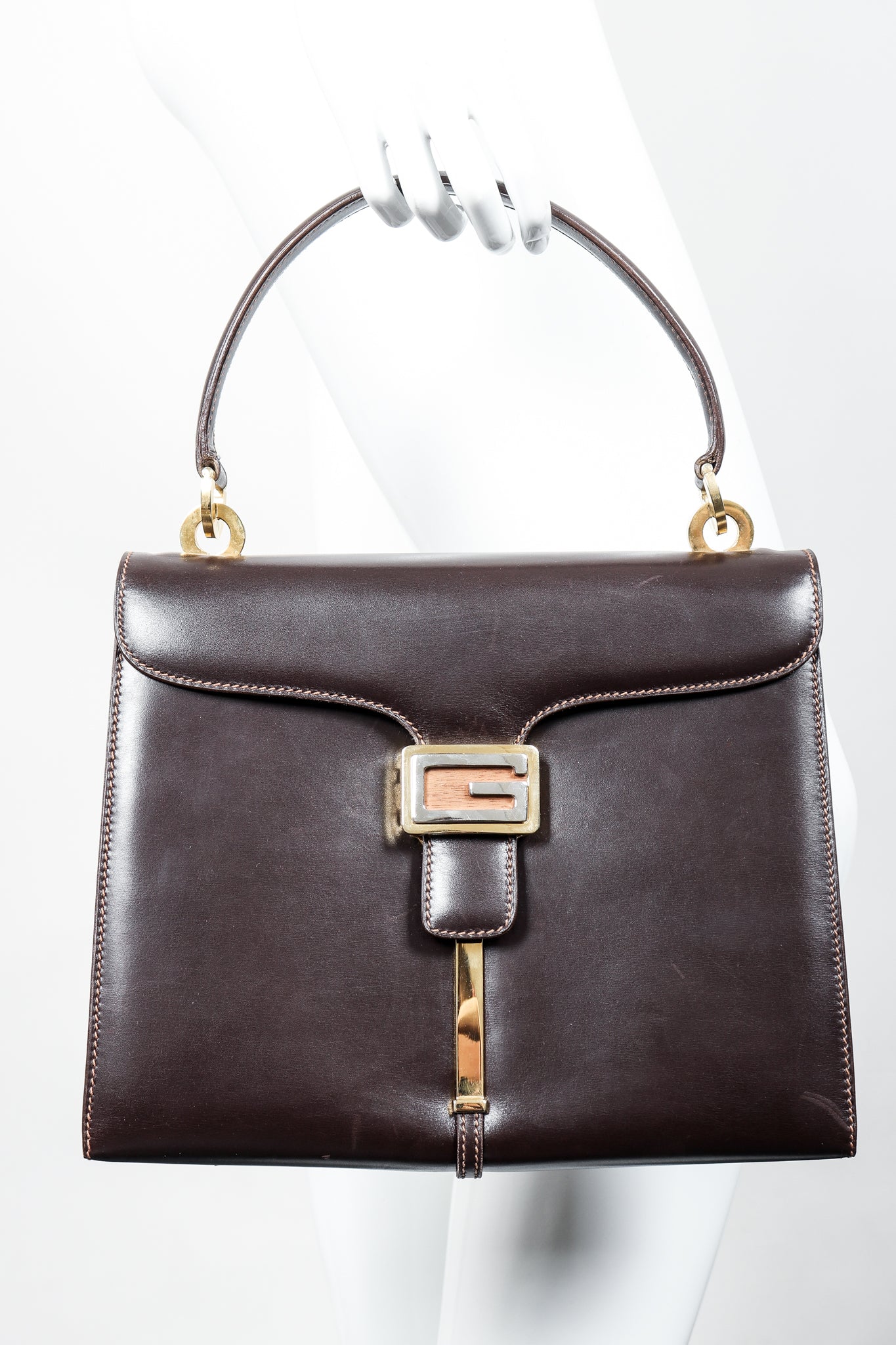 Leather Logo Clasp Satchel - Image 2