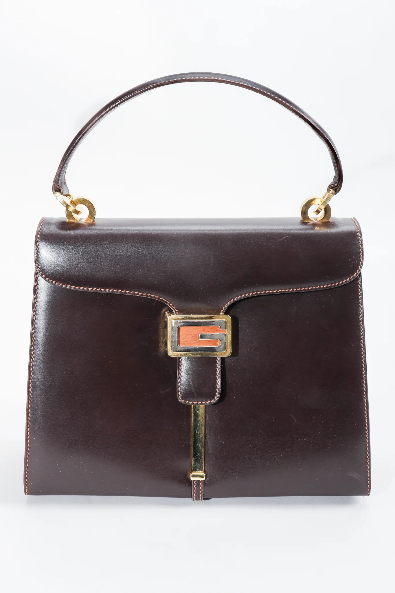 Leather Logo Clasp Satchel - Image 3