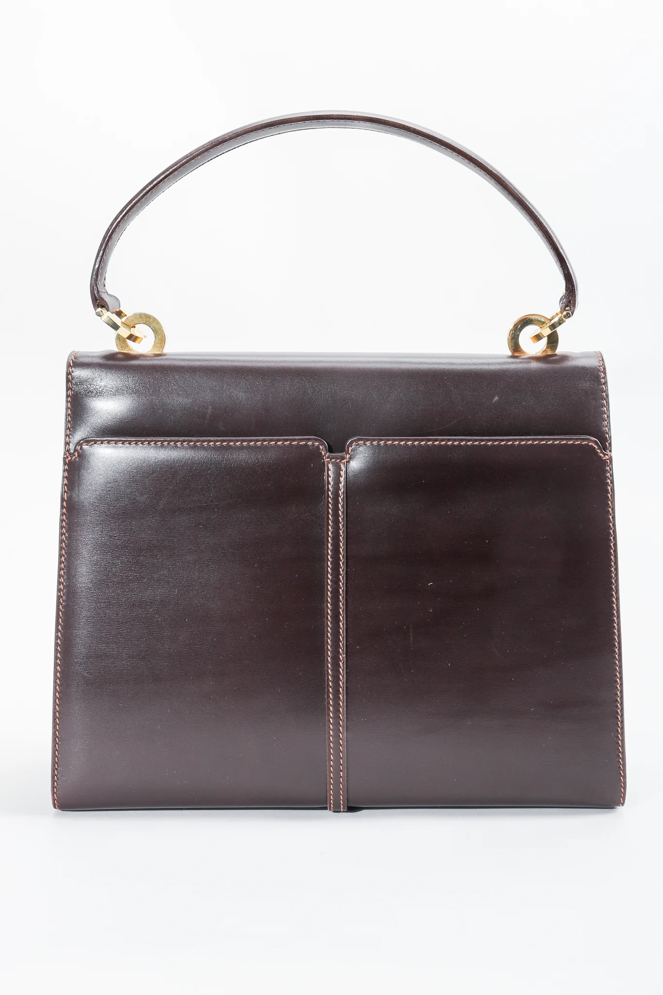 Leather Logo Clasp Satchel - Image 5