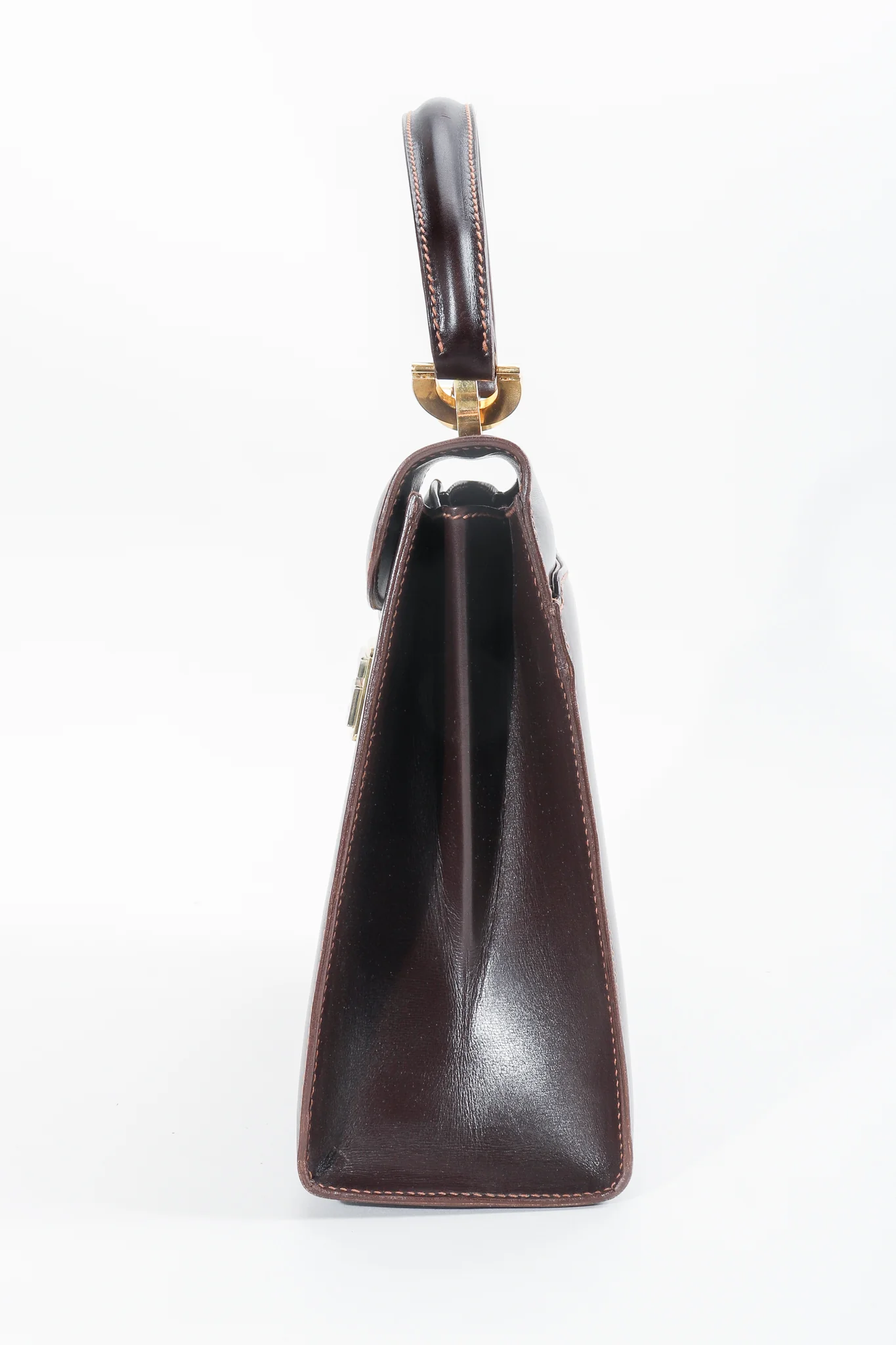 Leather Logo Clasp Satchel - Image 6