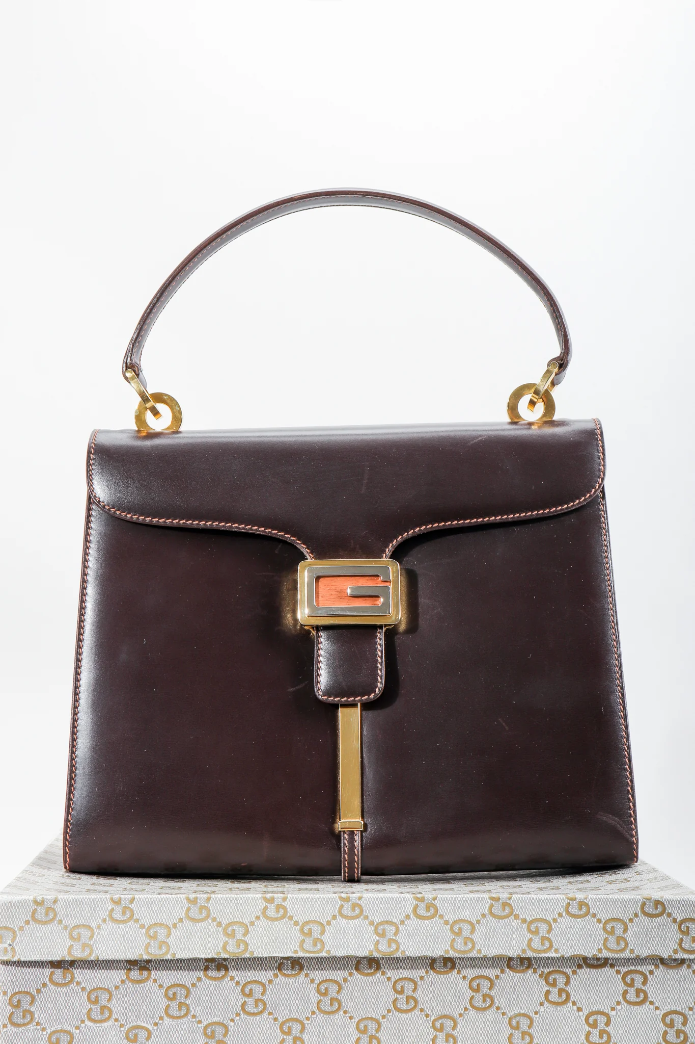 Leather Logo Clasp Satchel - Image 8