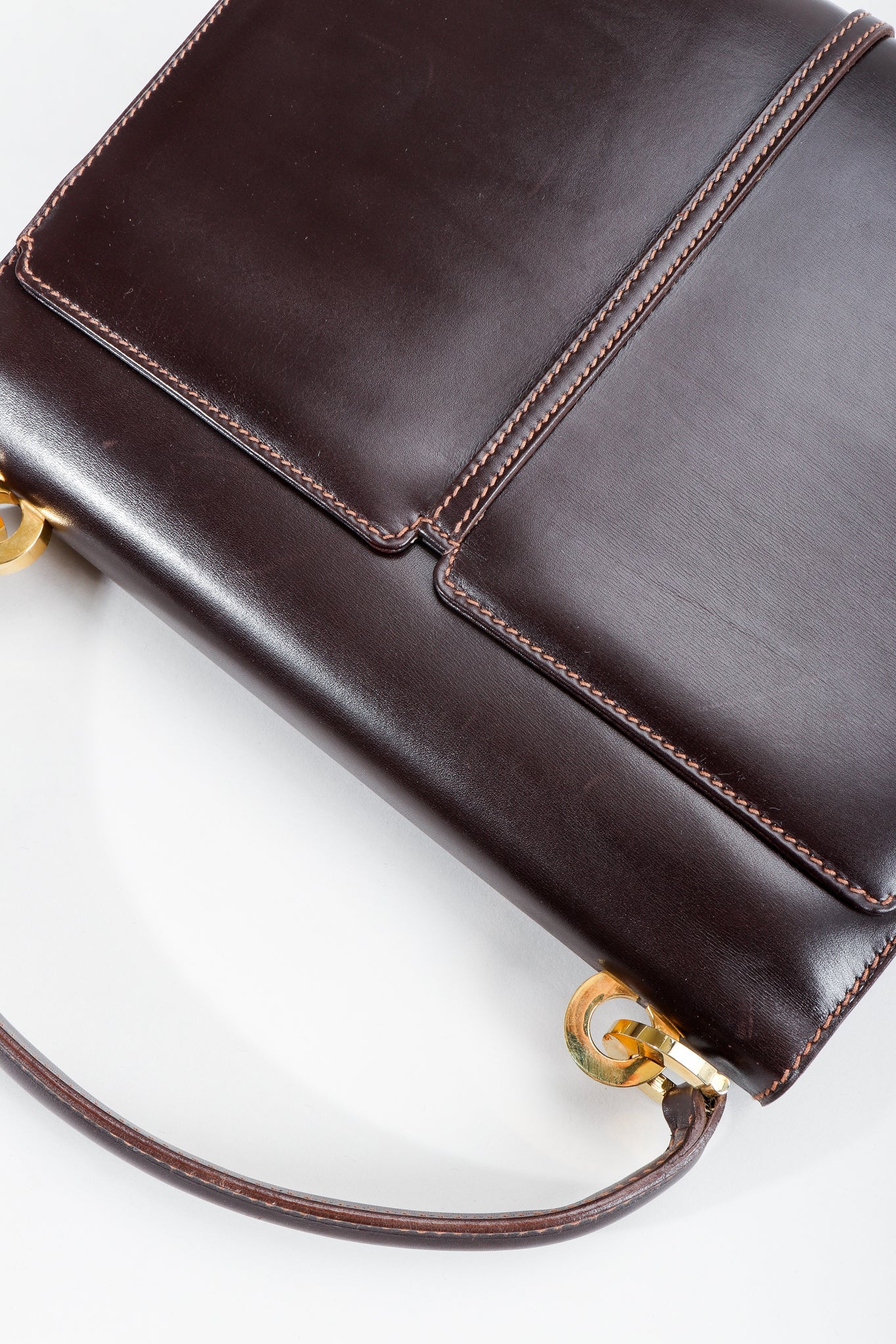 Leather Logo Clasp Satchel - Image 9