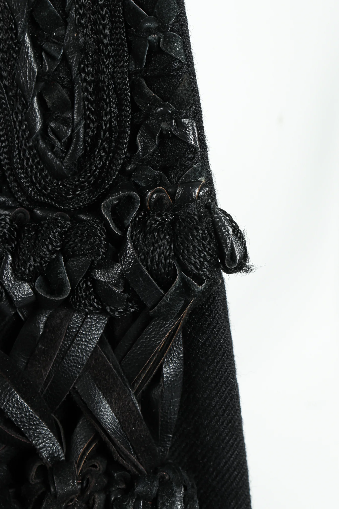 Leather Macrame Boyfriend Jacket - Image 15