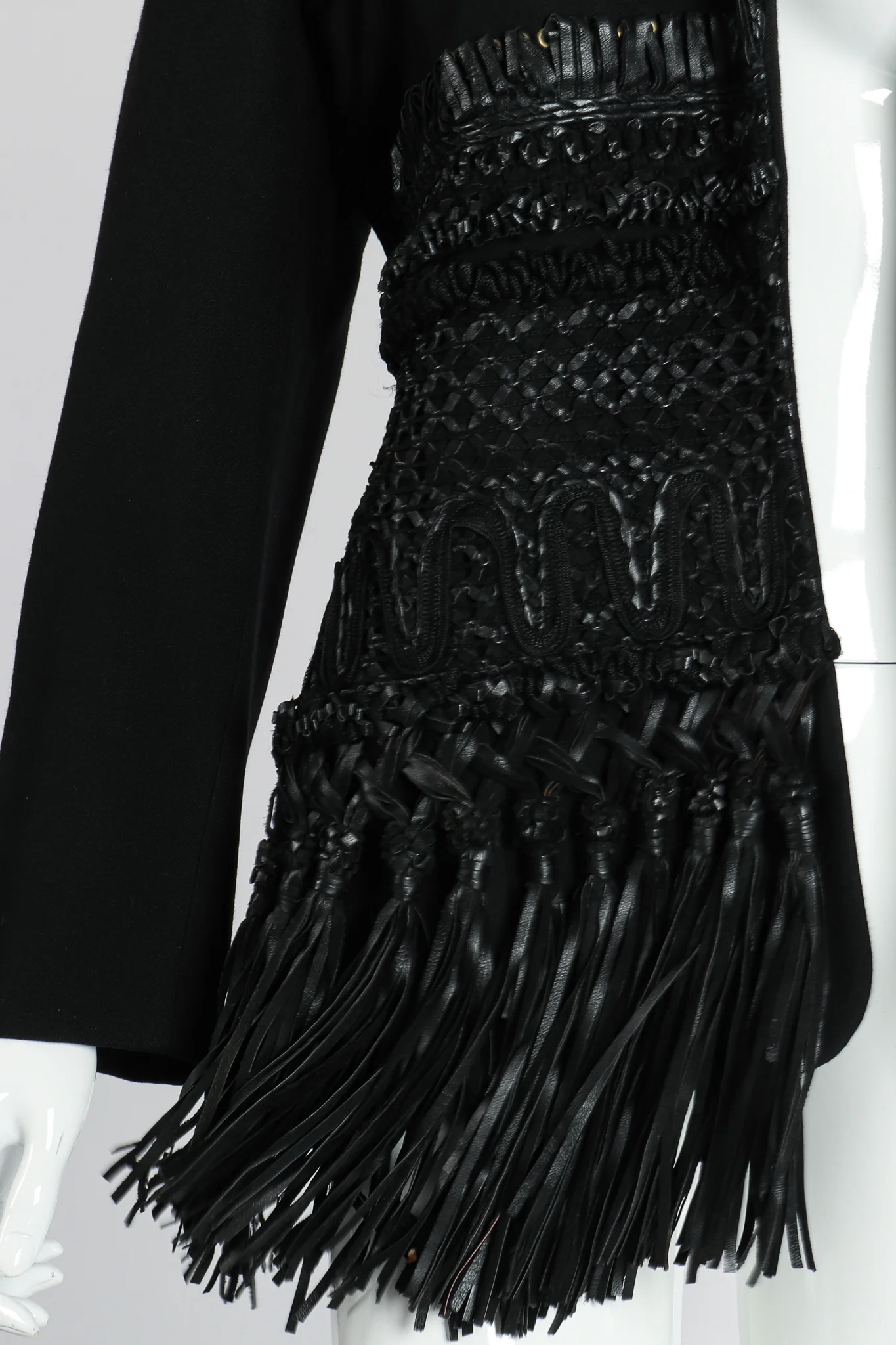 Leather Macrame Boyfriend Jacket - Image 2