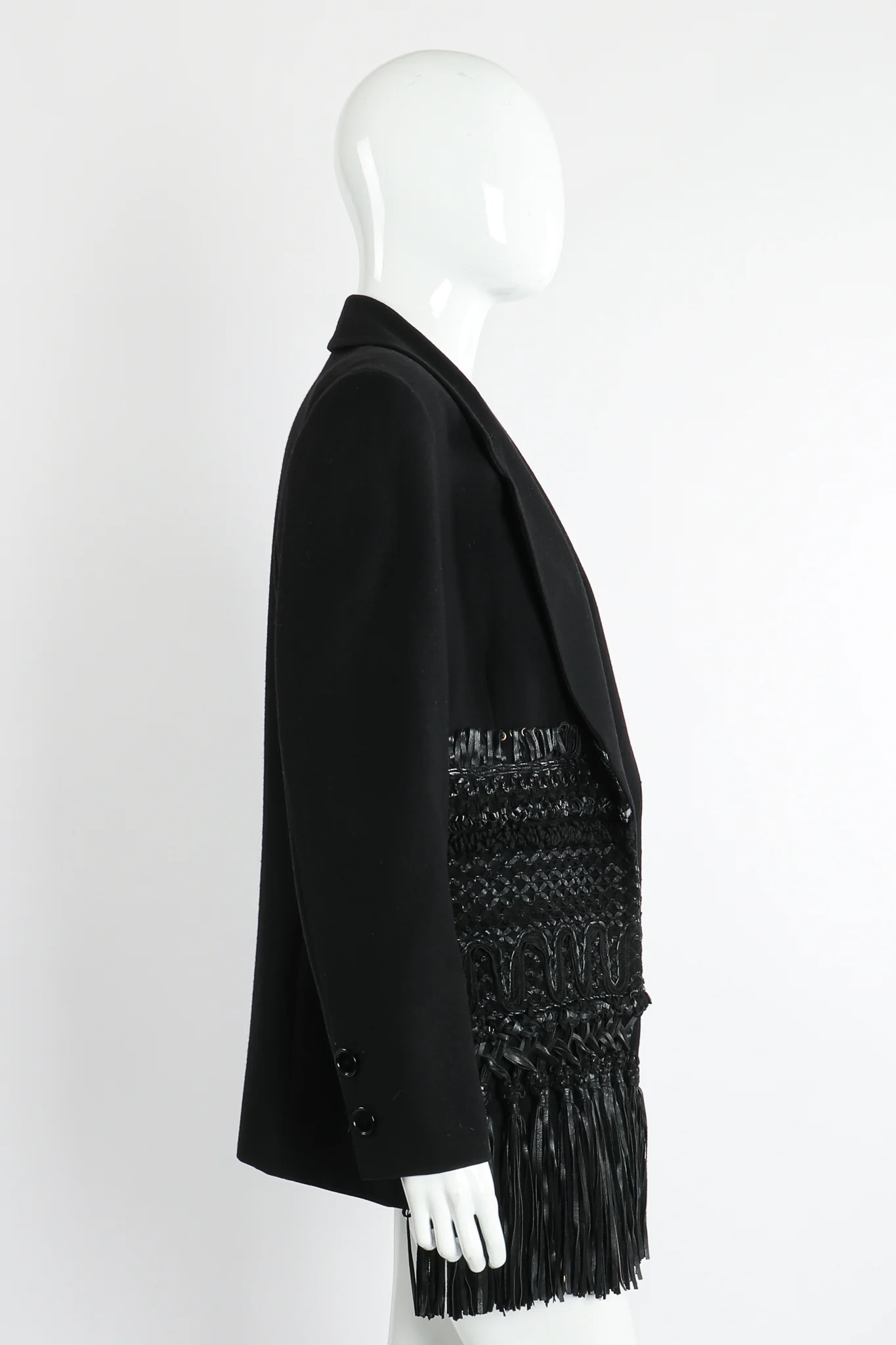 Leather Macrame Boyfriend Jacket - Image 7