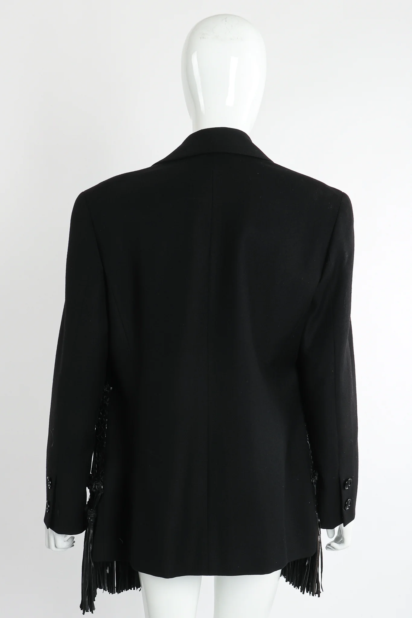 Leather Macrame Boyfriend Jacket - Image 9