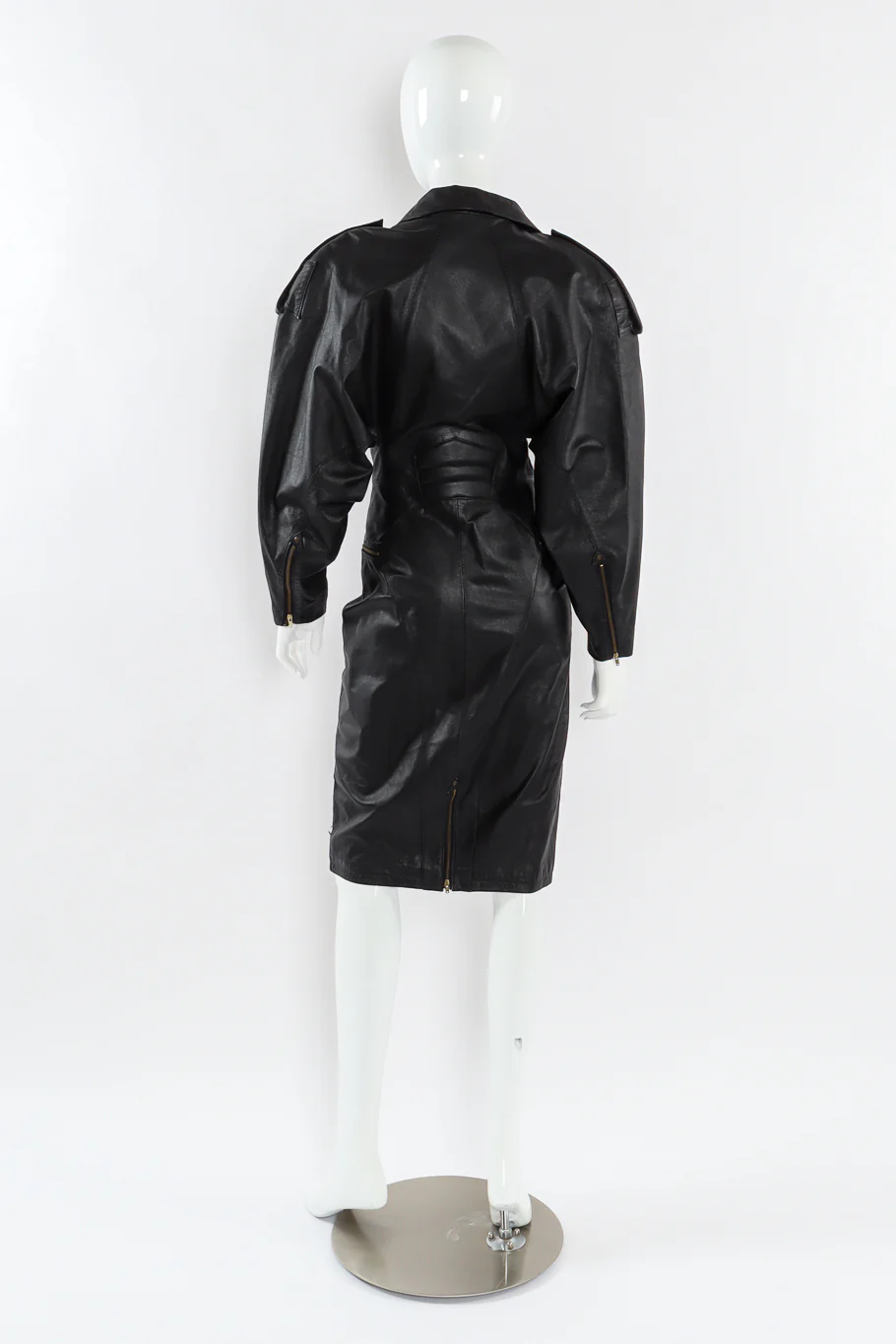 Leather Moto Pencil Dress - Image 3